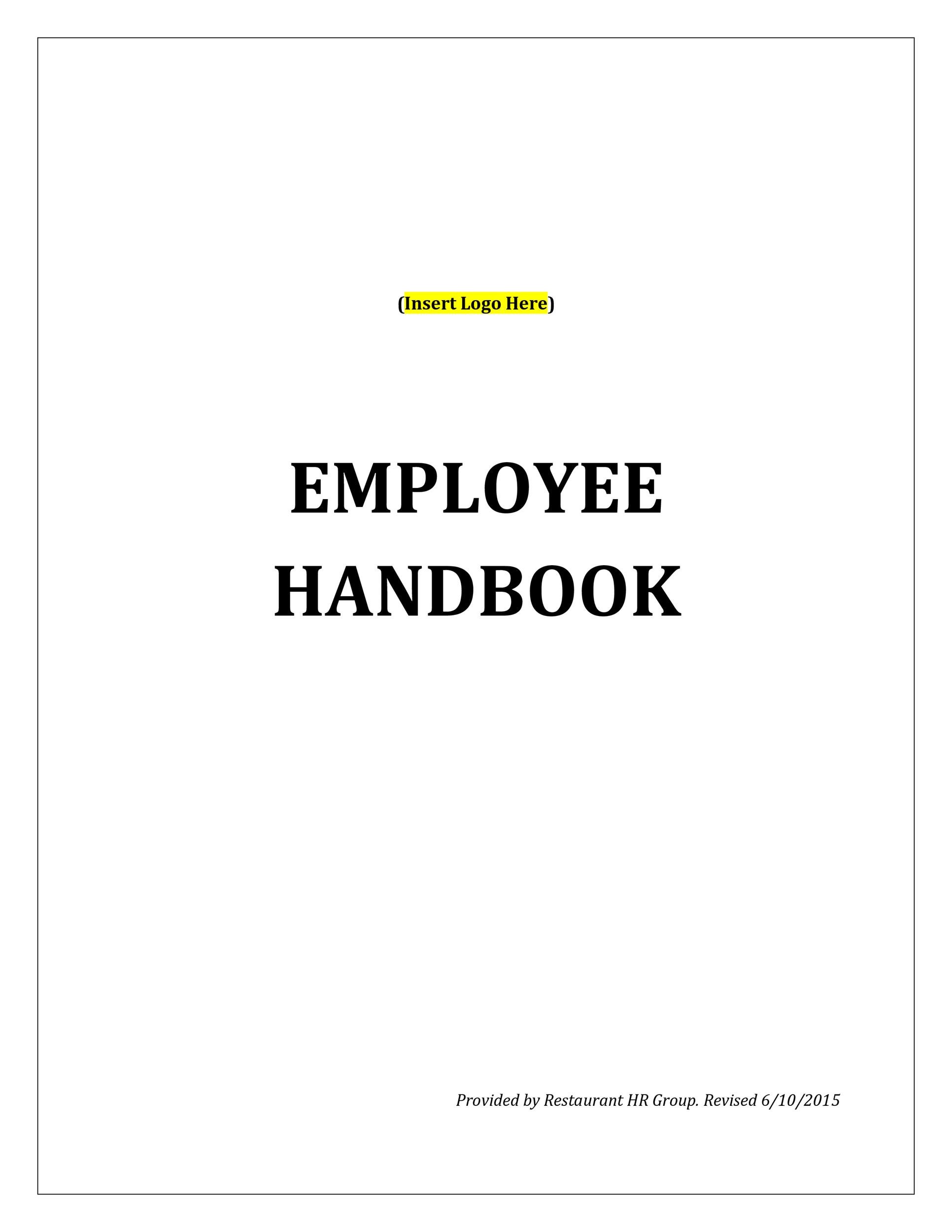 Free employee handbook template 05