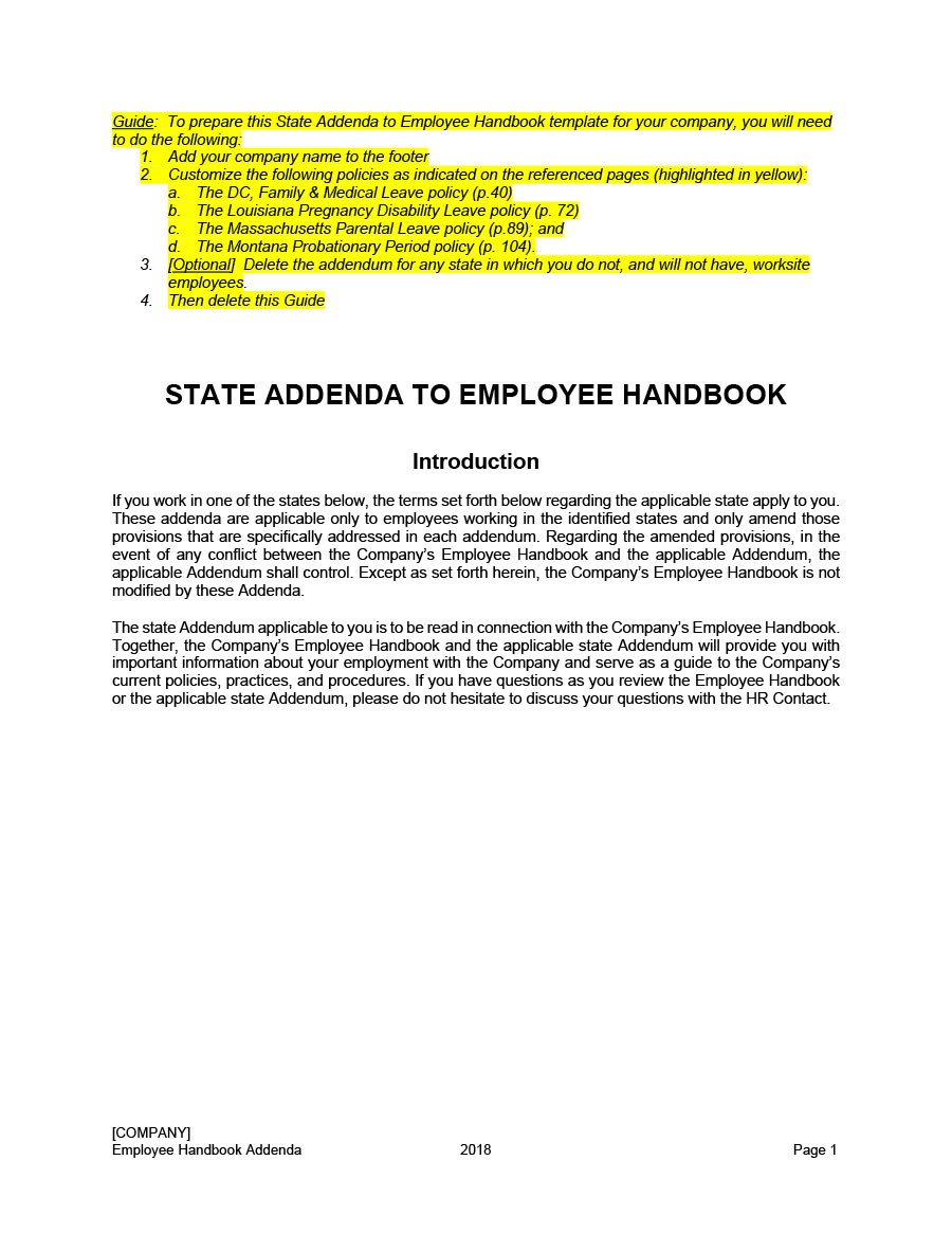 Free employee handbook template 15
