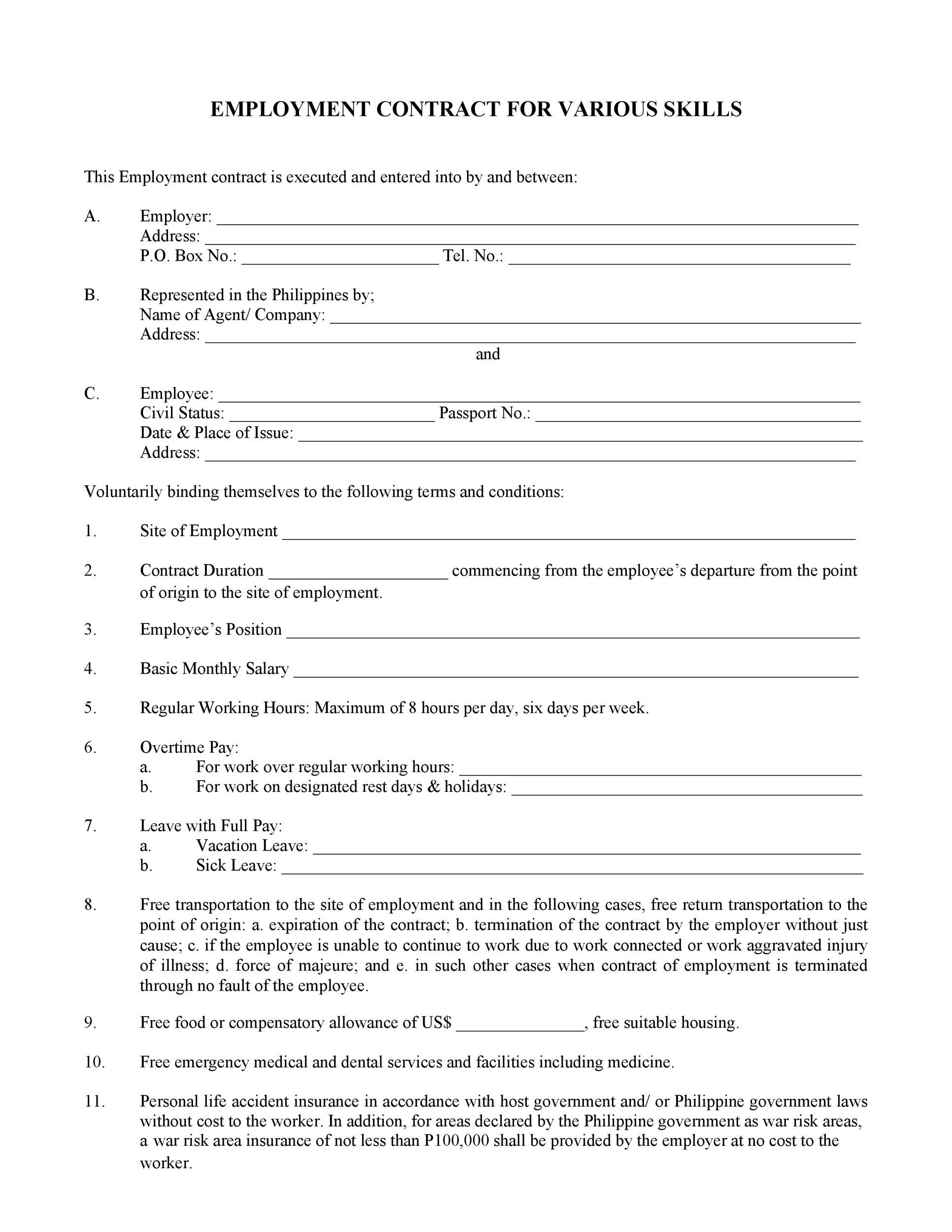 Free employment contract 06