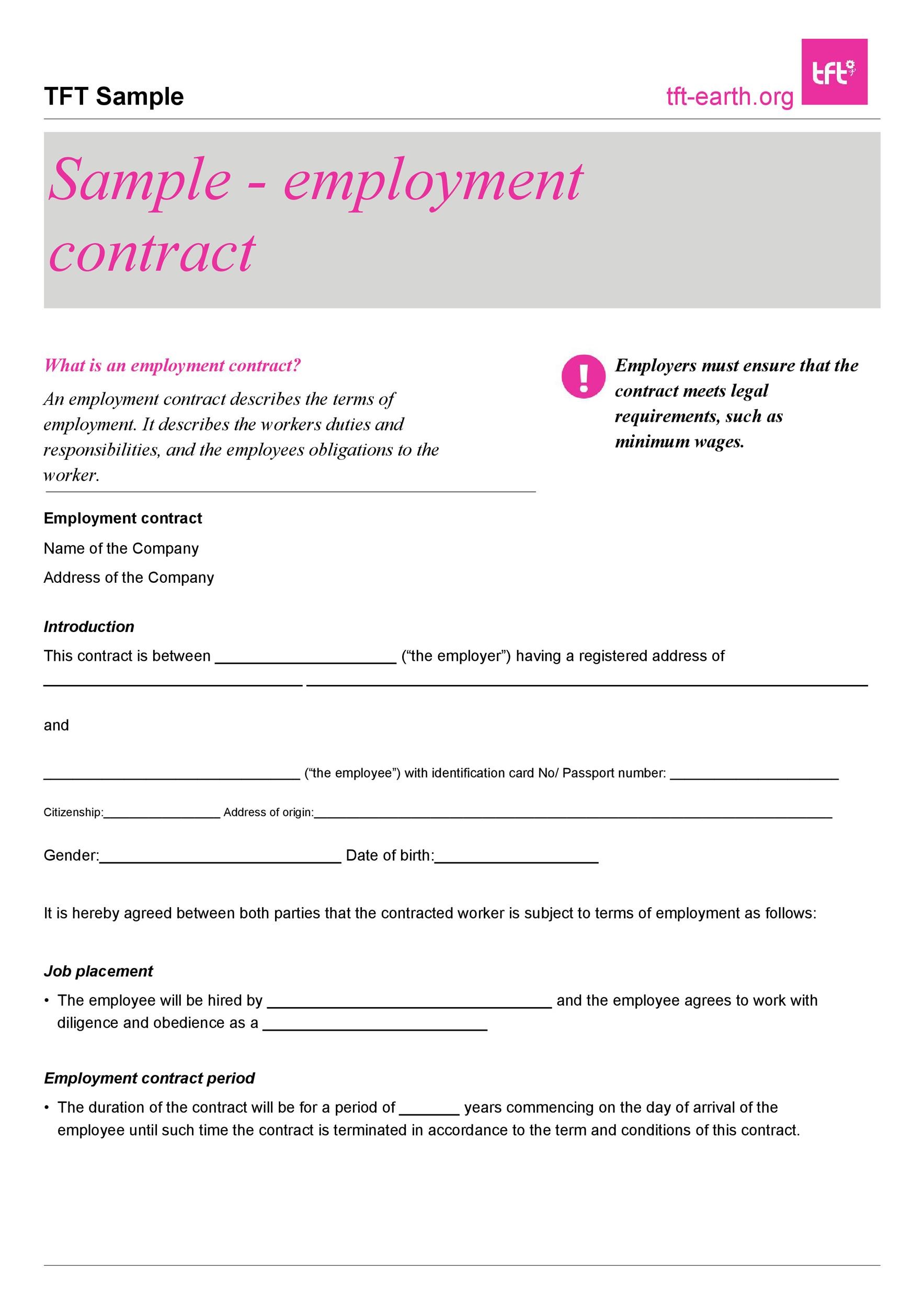 Free employment contract 08