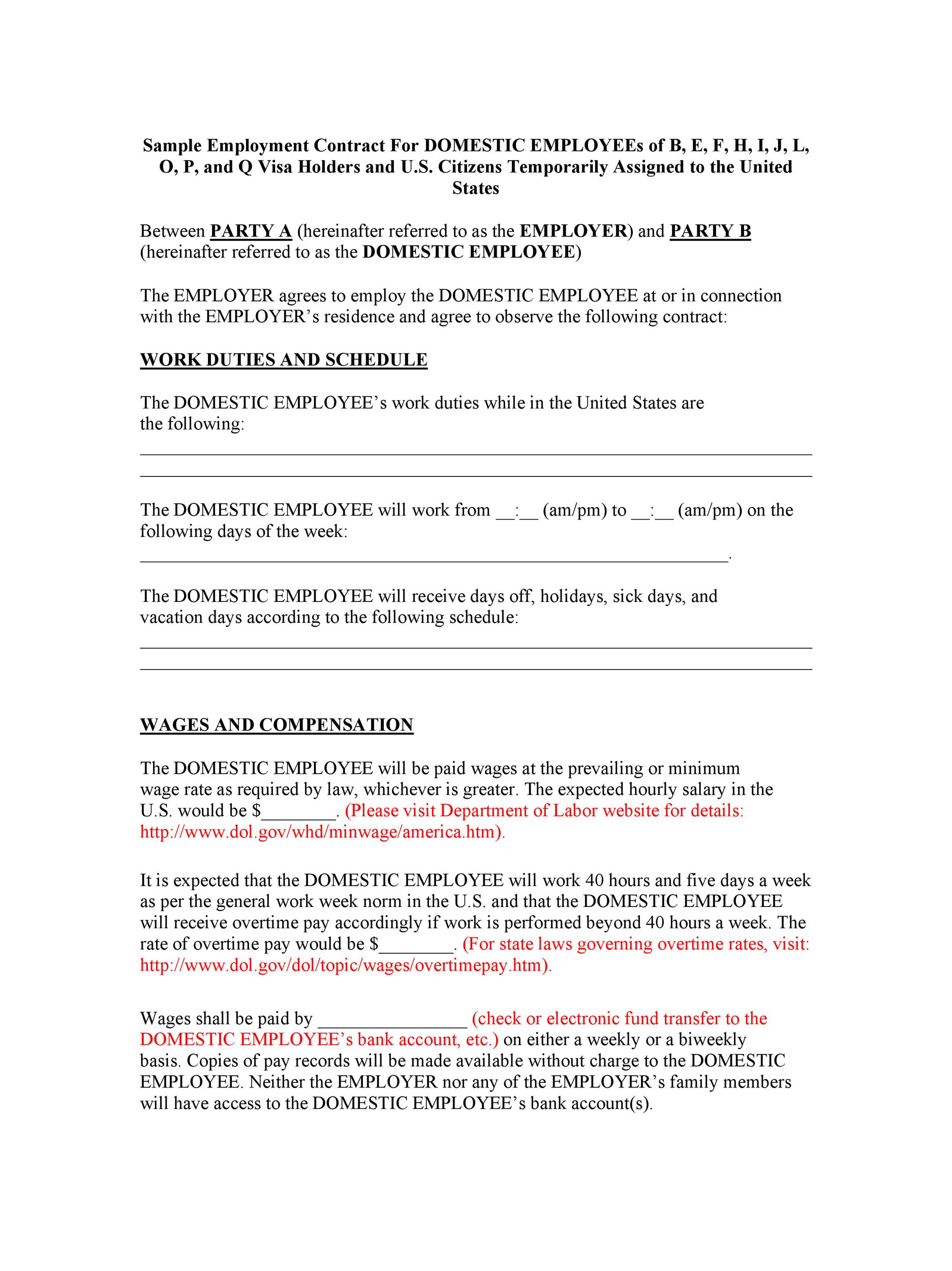 wage agreement template