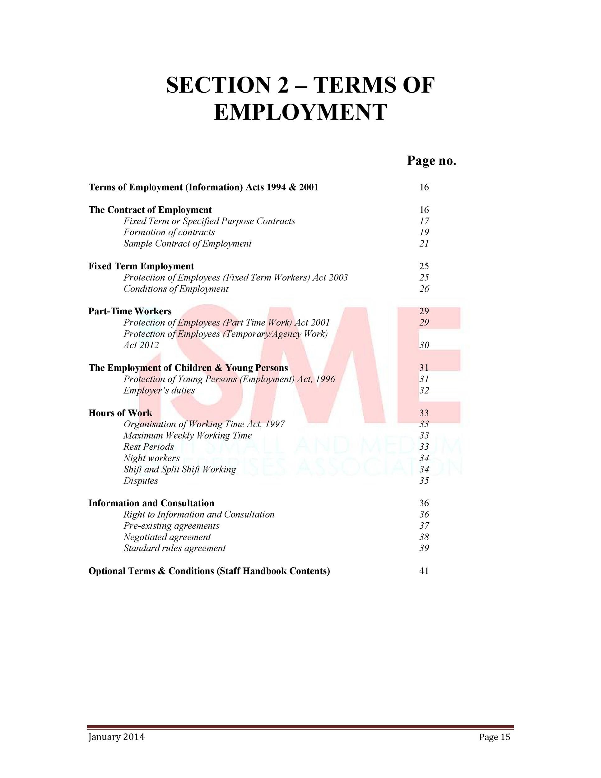 Free employment contract 20