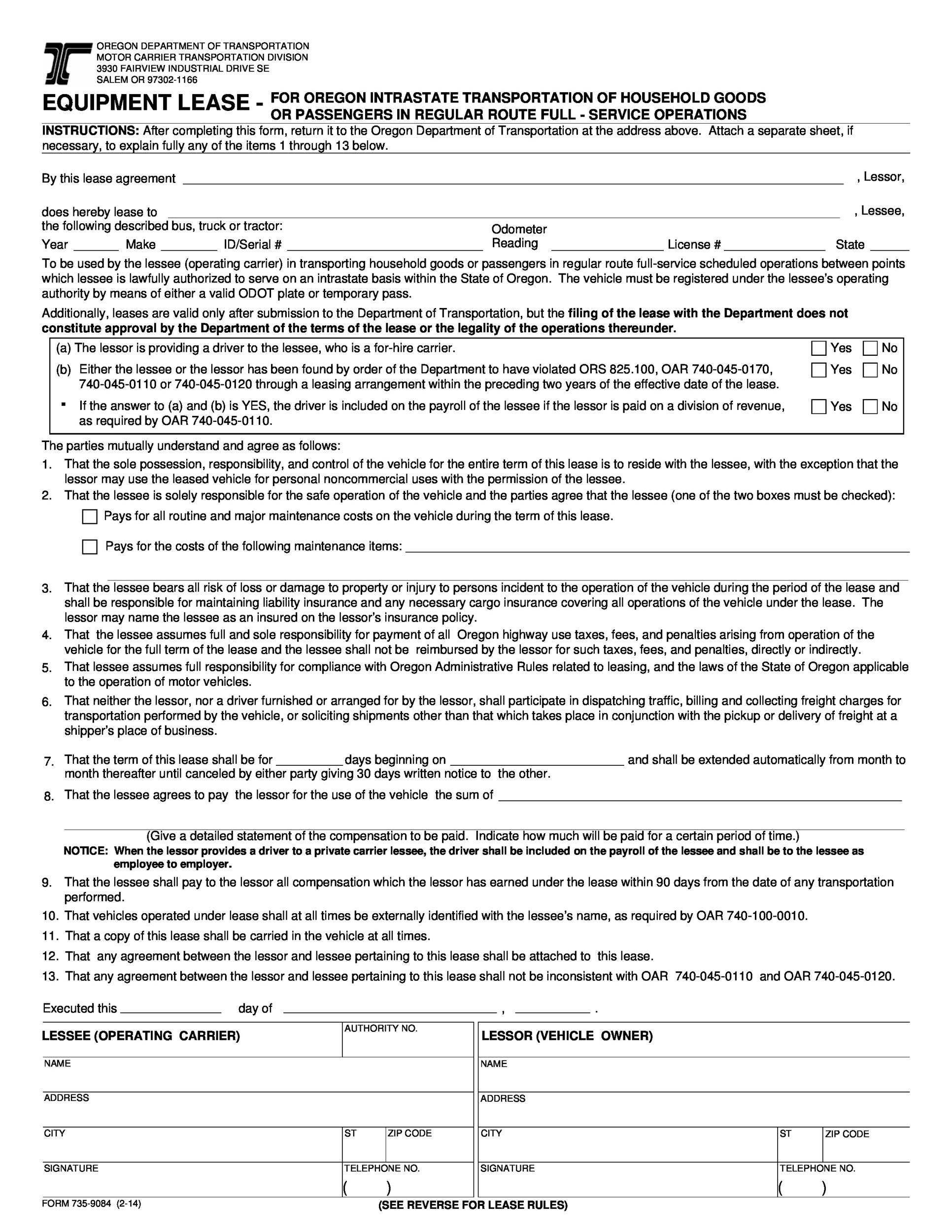 Free equipment lease agreement 08