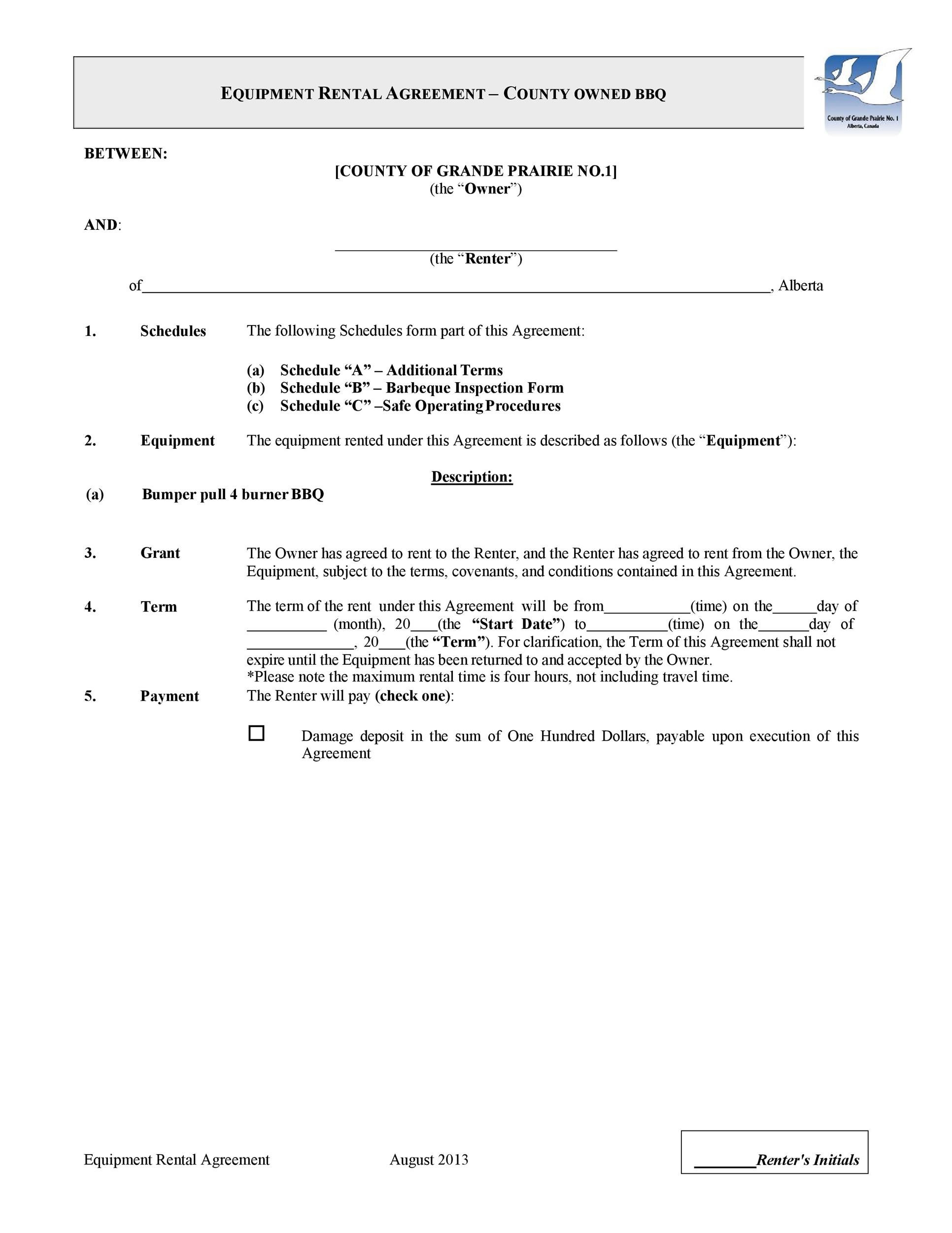 Free equipment lease agreement 29