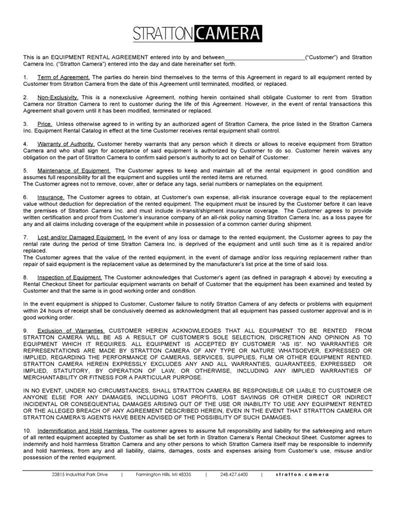 44 Simple Equipment Lease Agreement Templates ᐅ TemplateLab