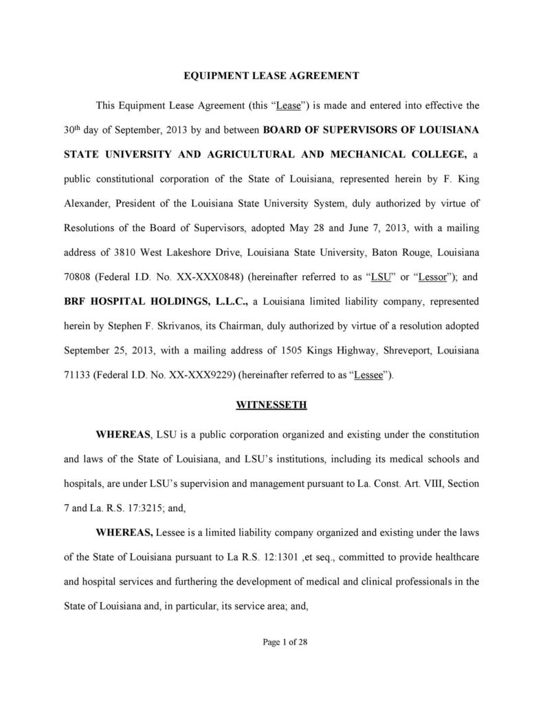 44 Simple Equipment Lease Agreement Templates [Word, PDF]