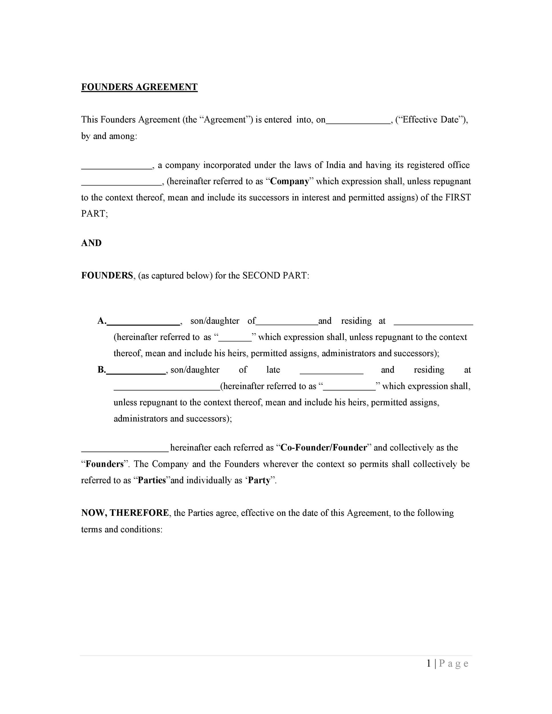 Free founders agreement 05