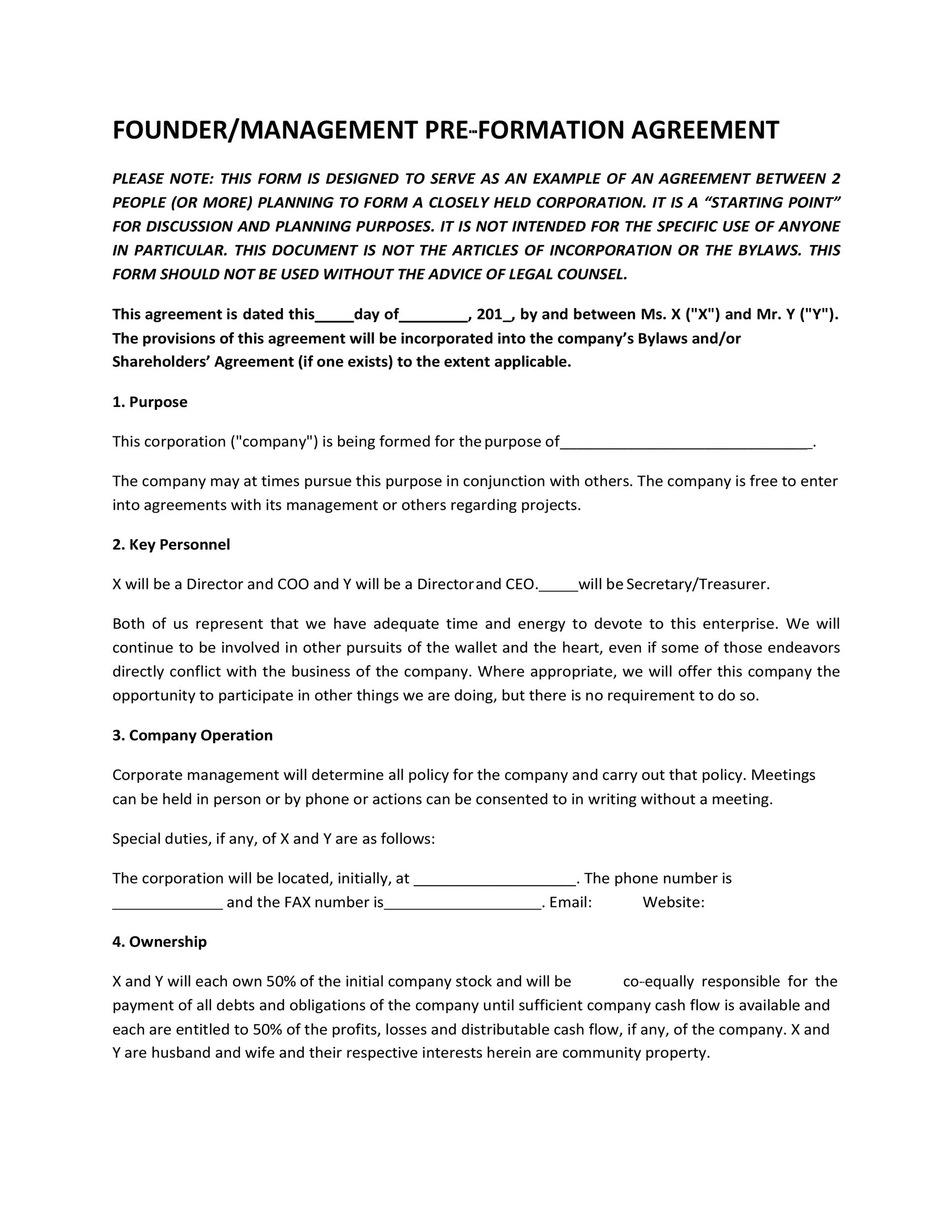 Free founders agreement 17