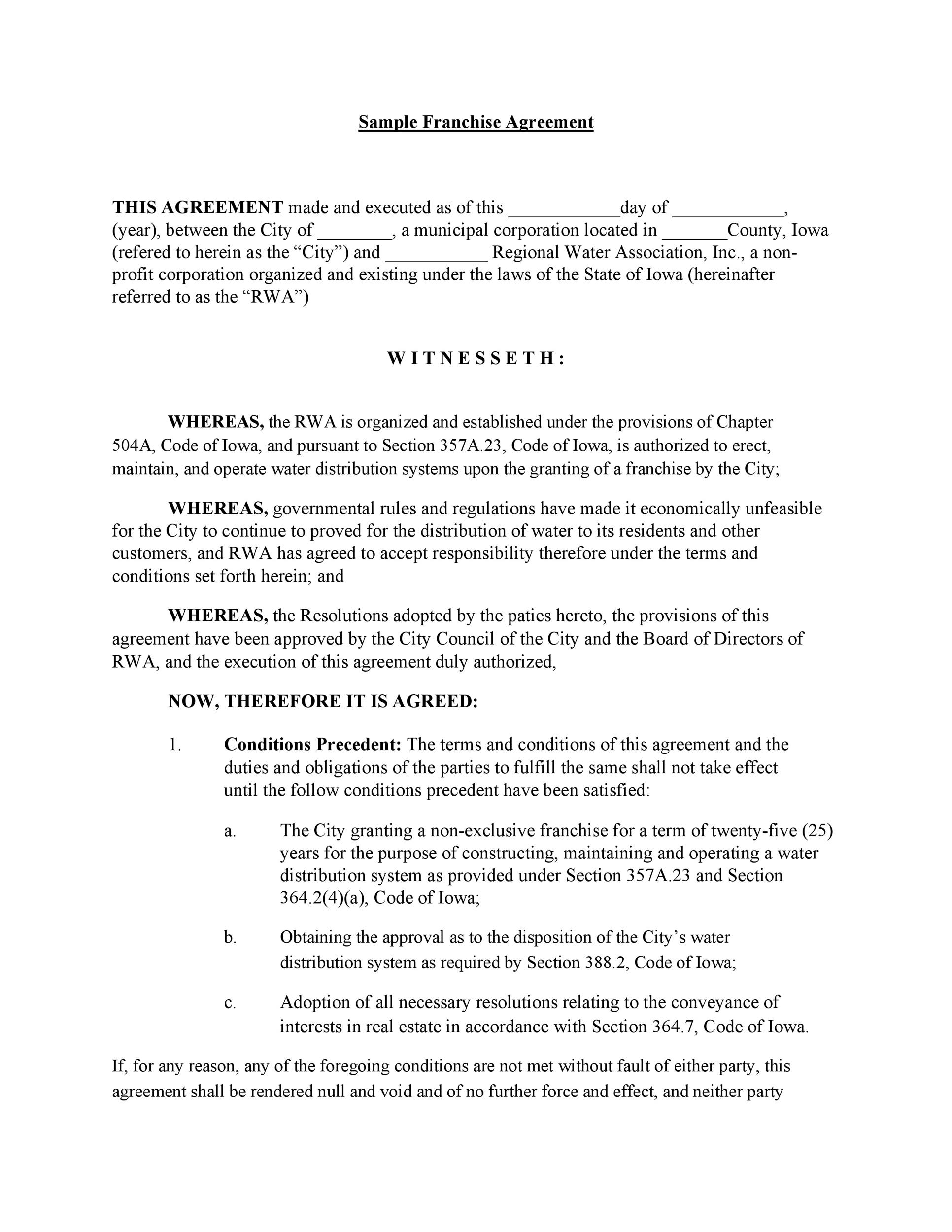 49 Editable Franchise Agreement Templates & Contracts ᐅ ...