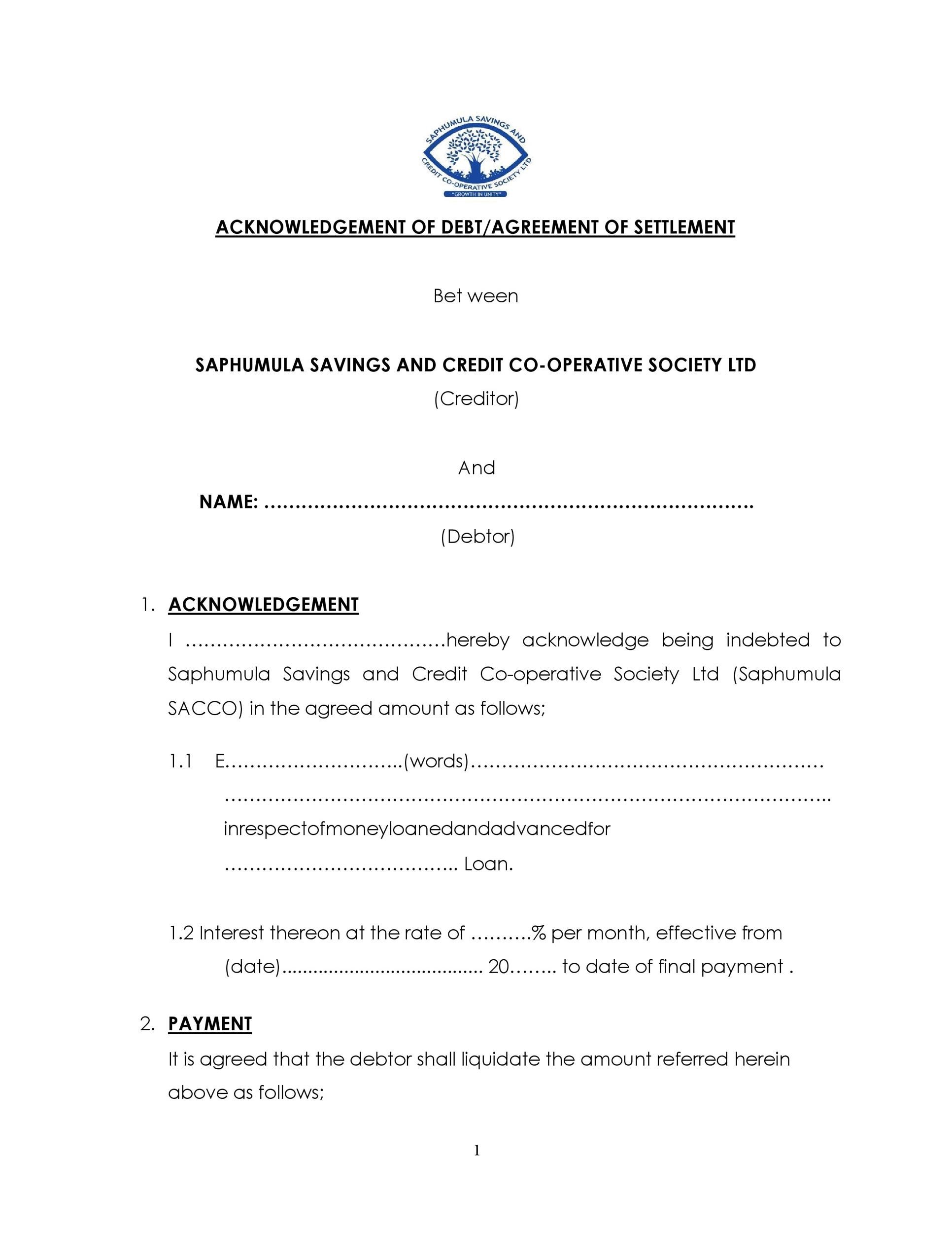 Printable IOU Template