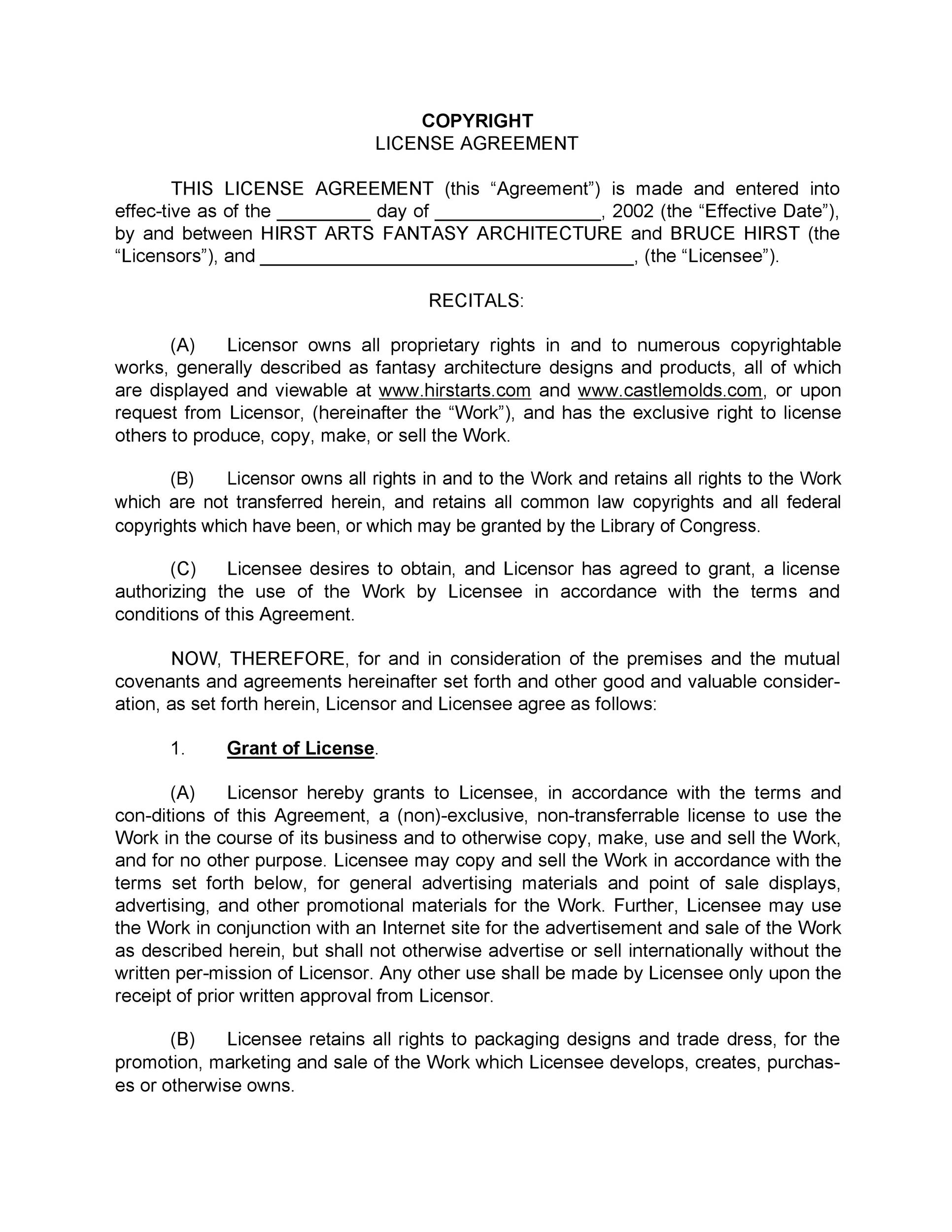 Free license agreement template 08