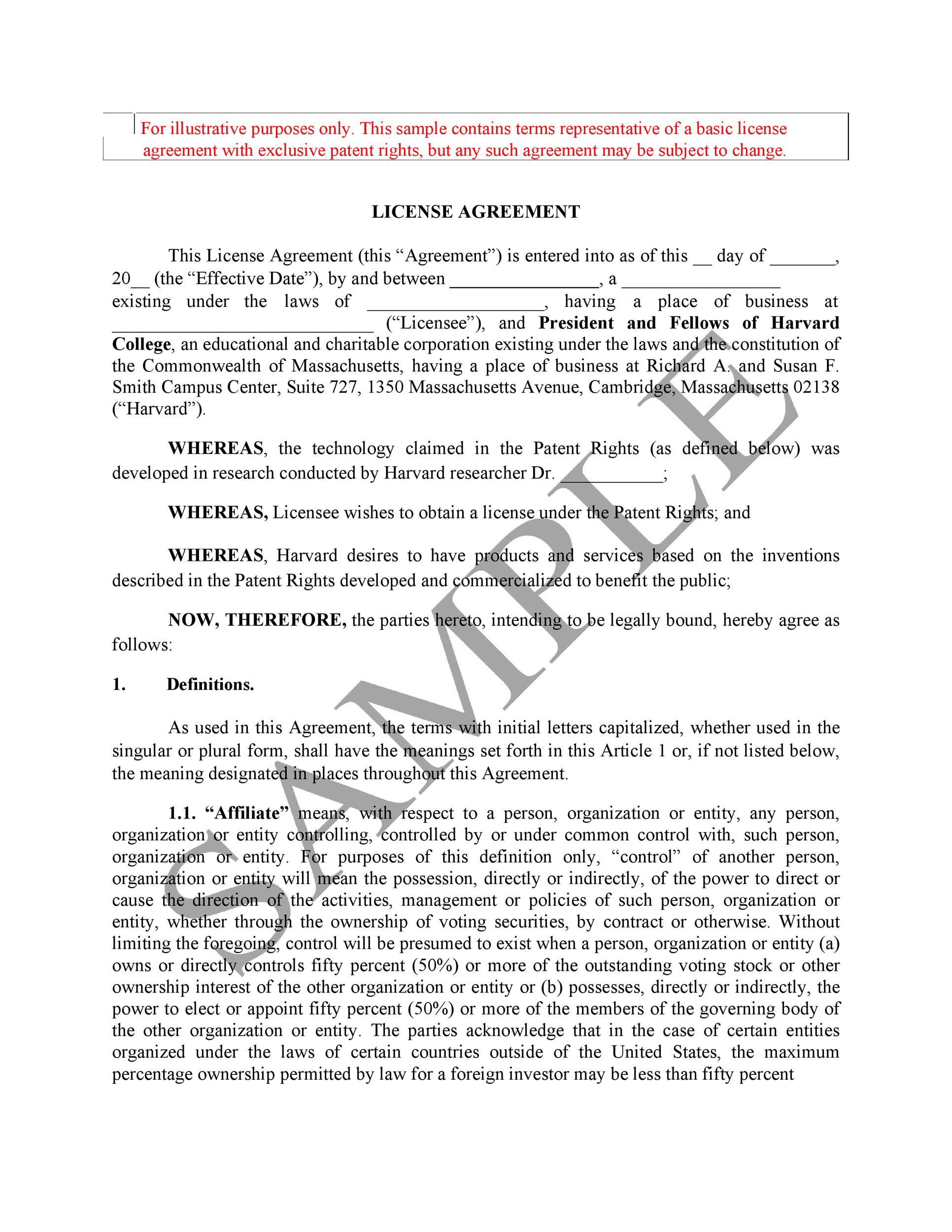 Free license agreement template 09