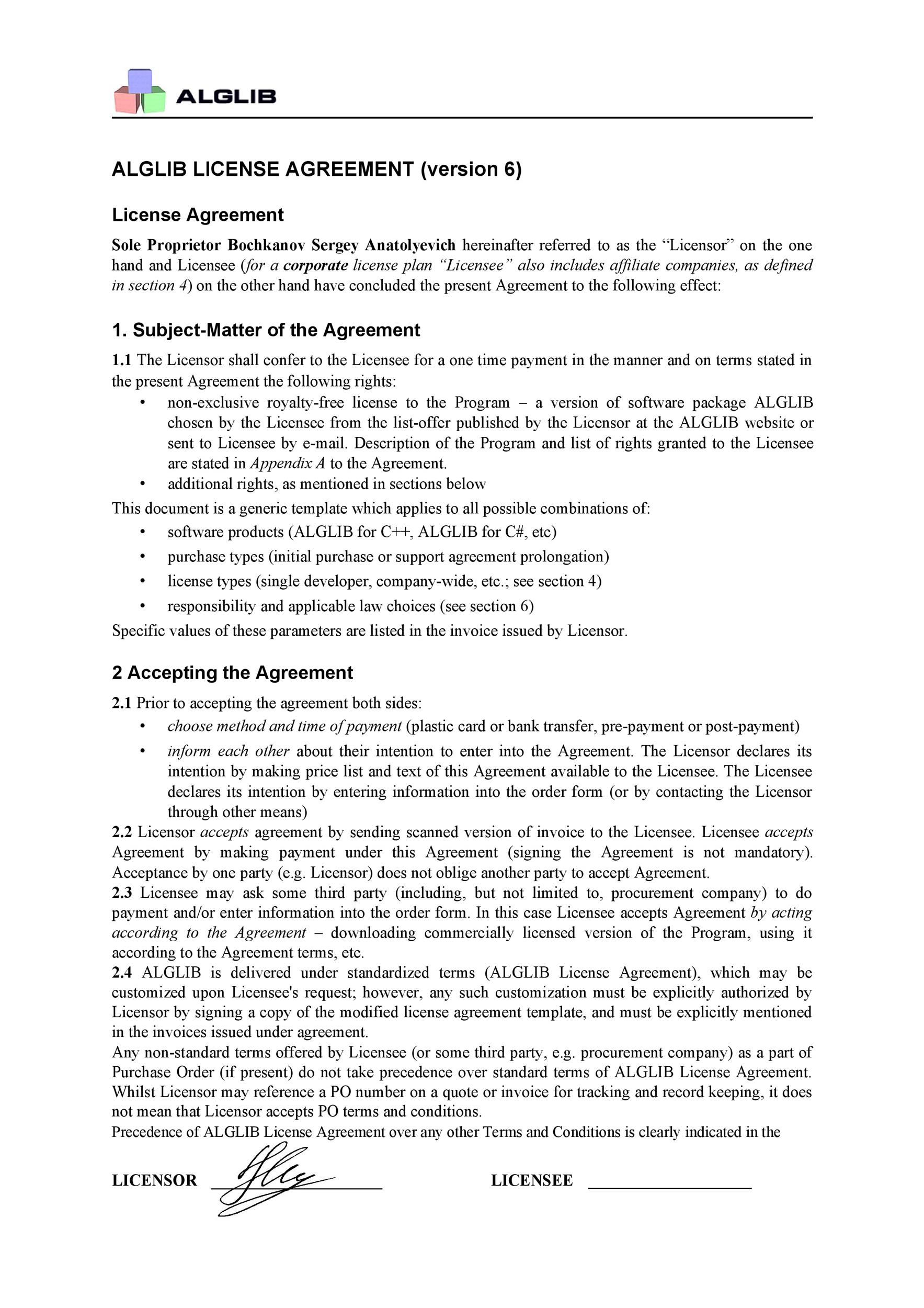 Free license agreement template 31