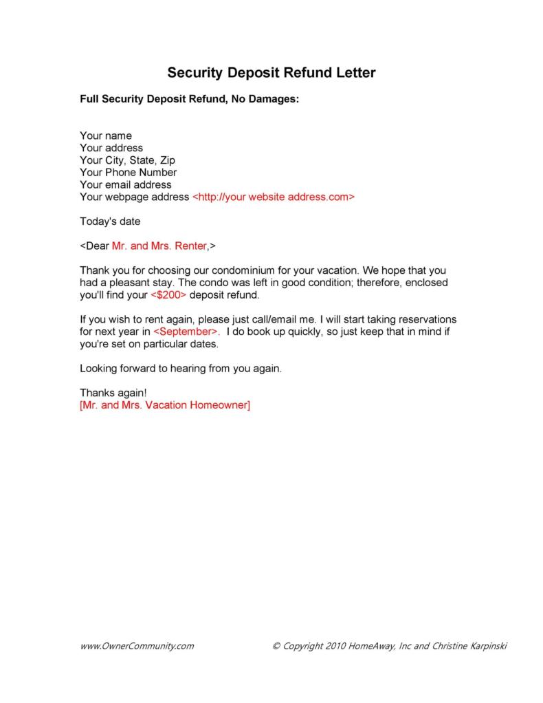 50 Effective Security Deposit Return Letters MS Word ᐅ TemplateLab 50 Effective Security Deposit Return Letters MS Word ᐅ TemplateLab