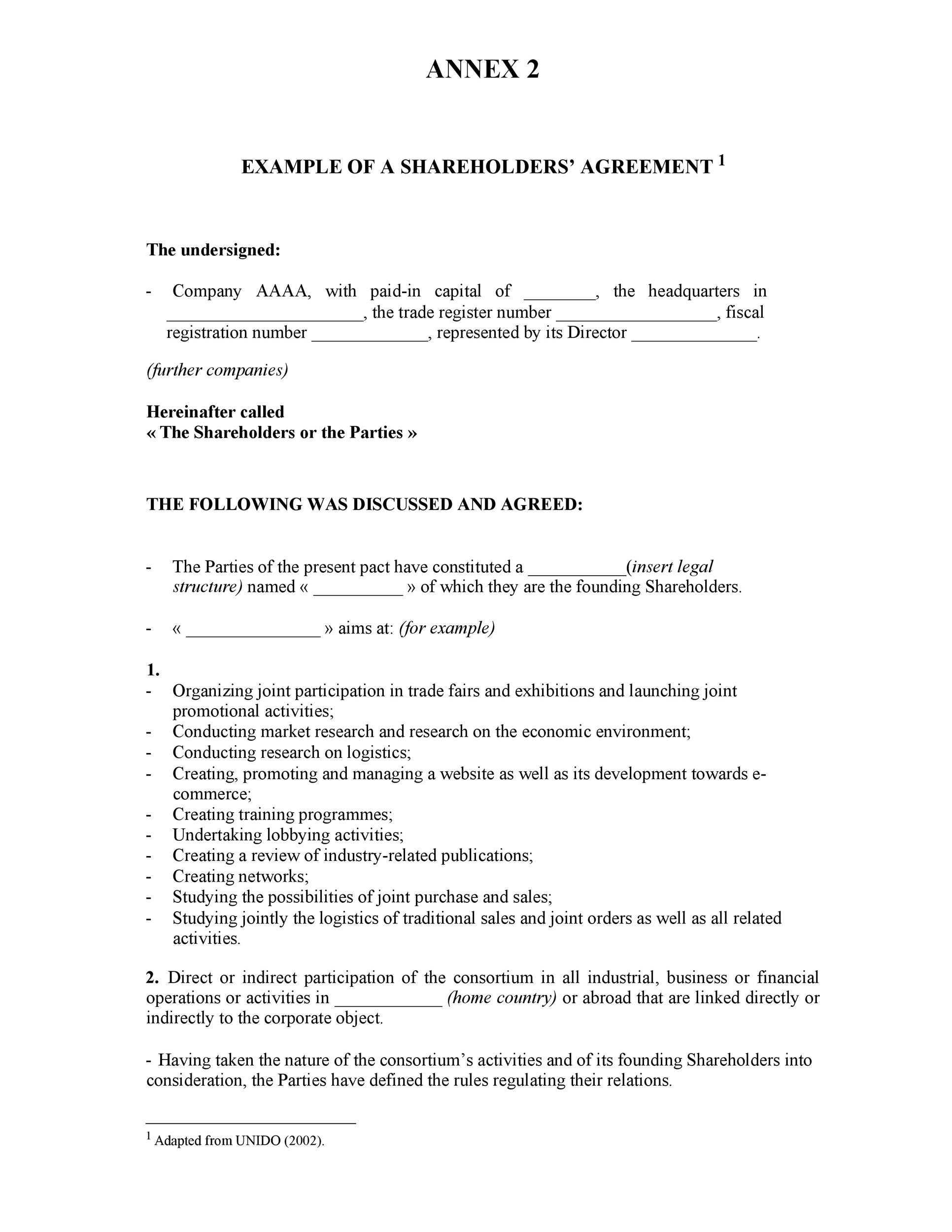 Free shareholder agreement 19