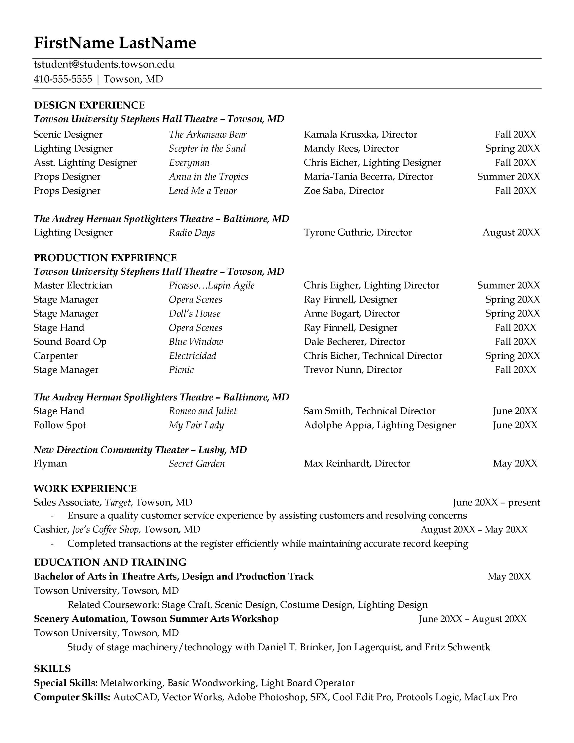 Free acting resume template 07