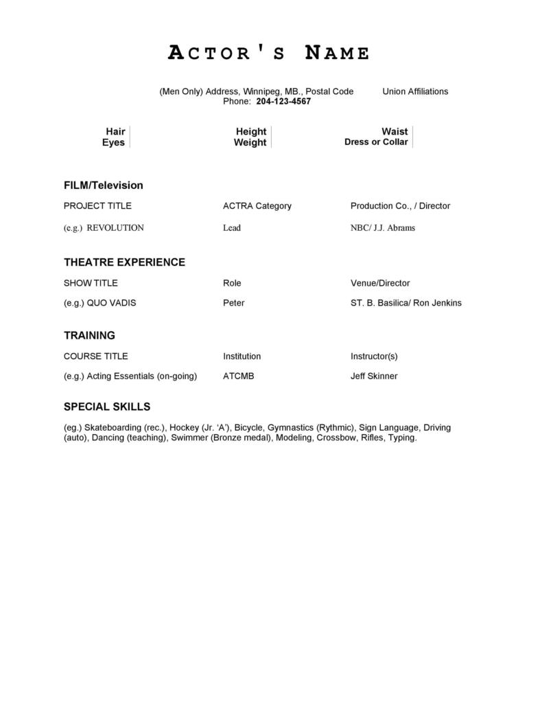 theater-resume-template-google-docs