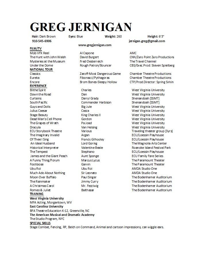 Free acting resume template 47