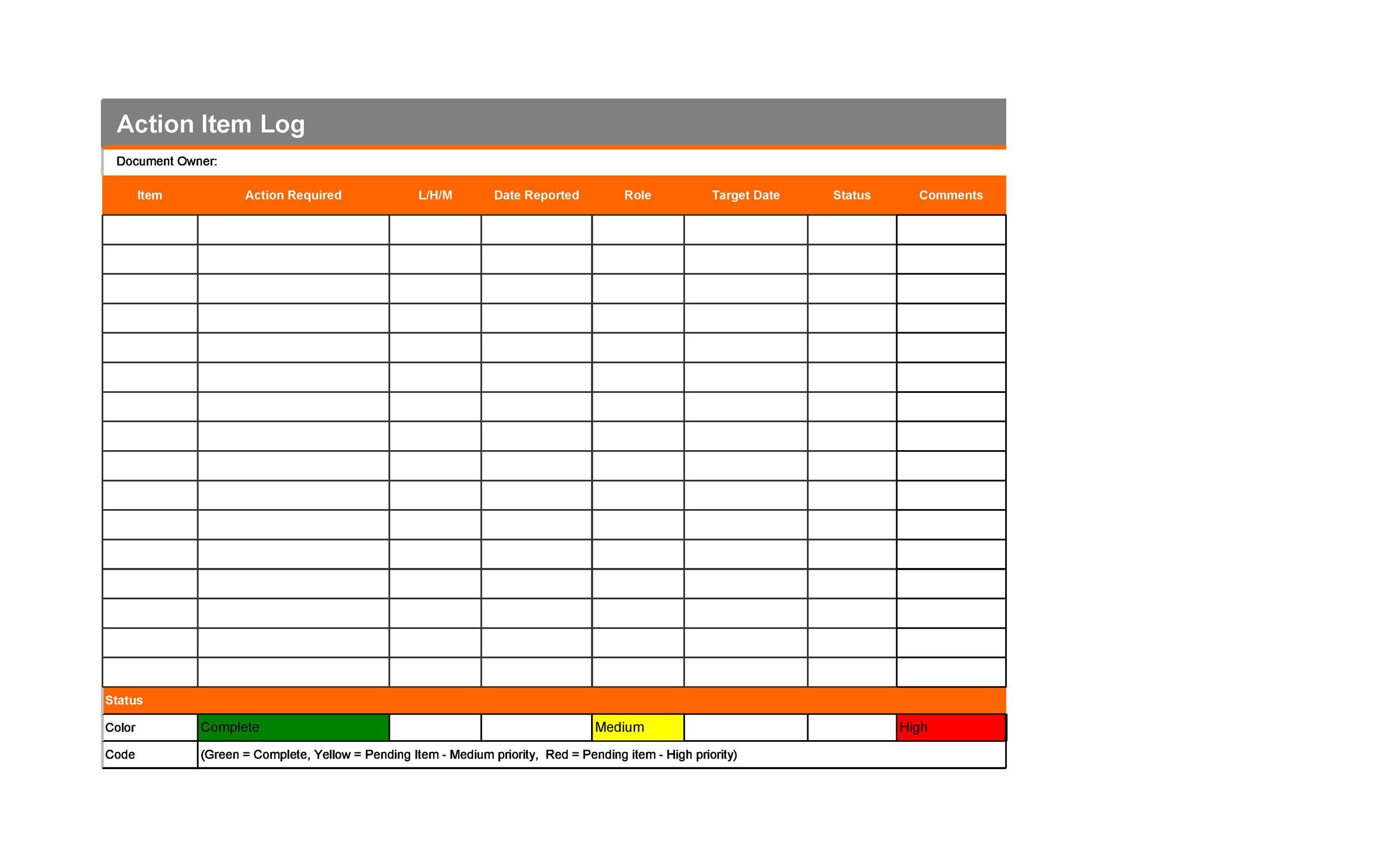 Action Item Tracker Template Excel from templatelab.com