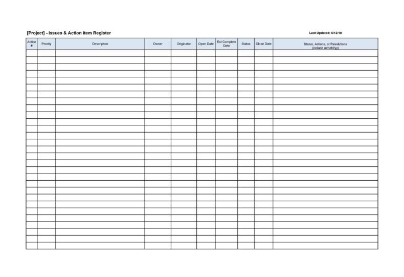 49 Great Action Item Templates (MS Word & Excel) ᐅ TemplateLab