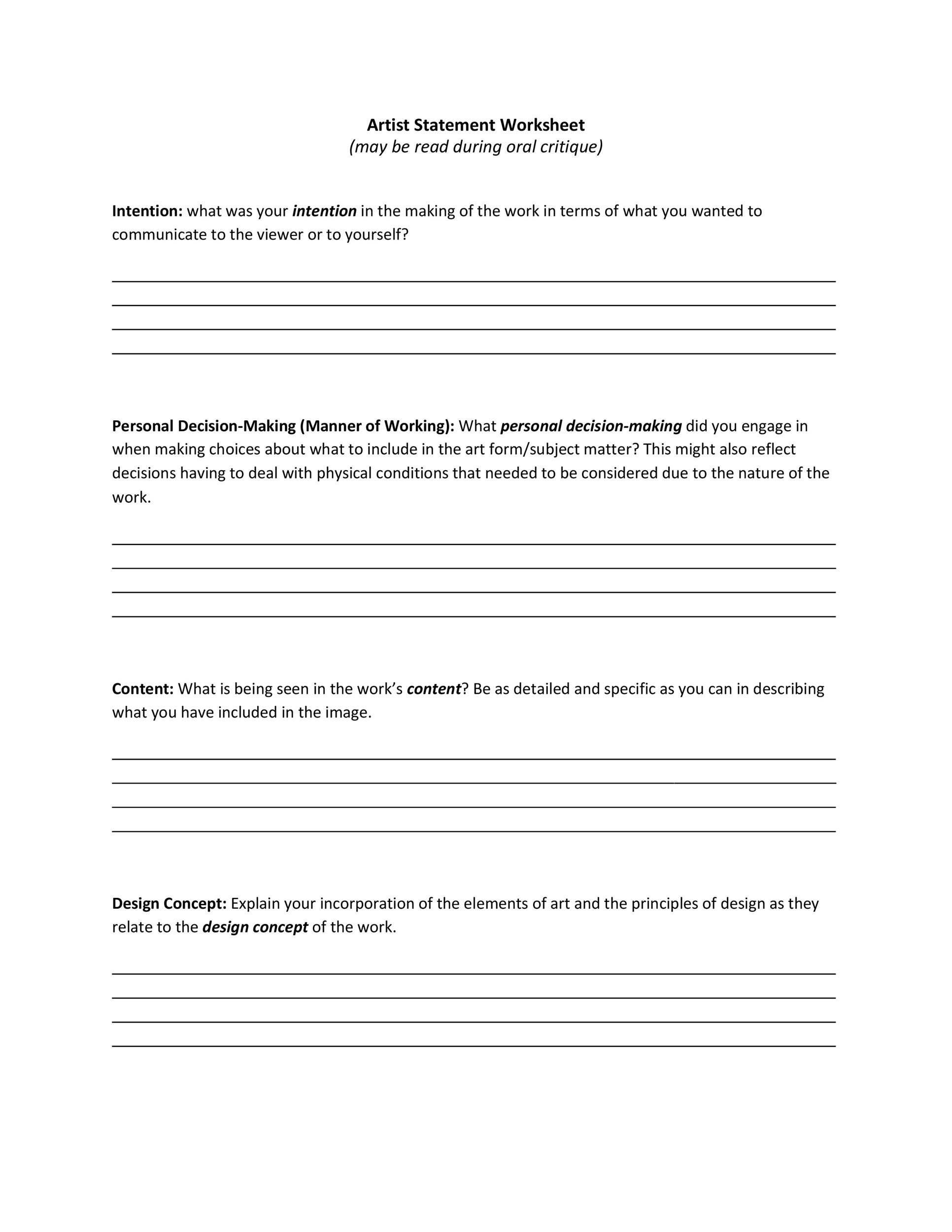personal statements examples for art