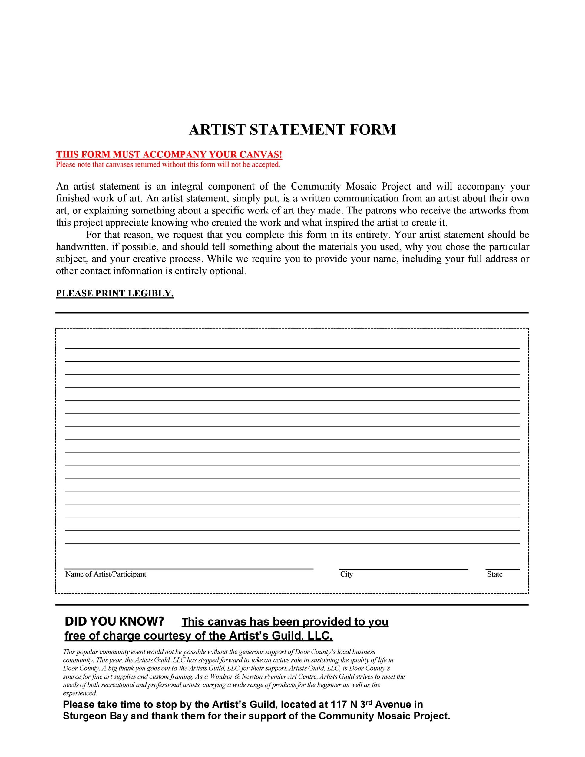 Free artist statement 24