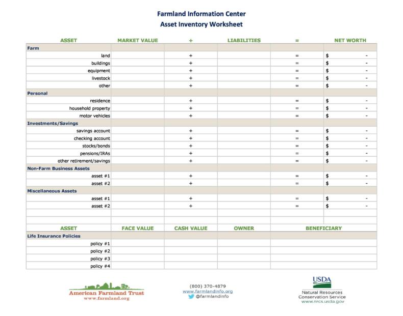 Business Asset List Template