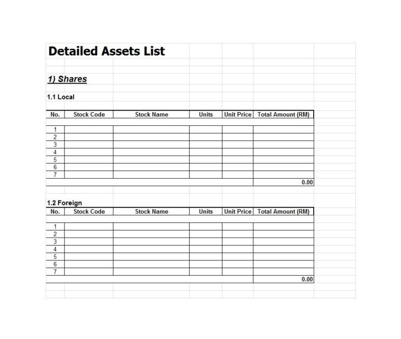 48 Useful Asset List Templates Personal Business Etc Templatelab 3994