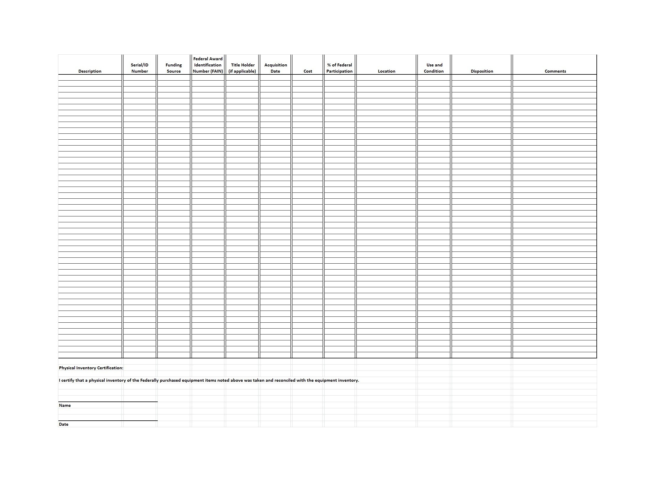 Equipment Inventory Template from templatelab.com