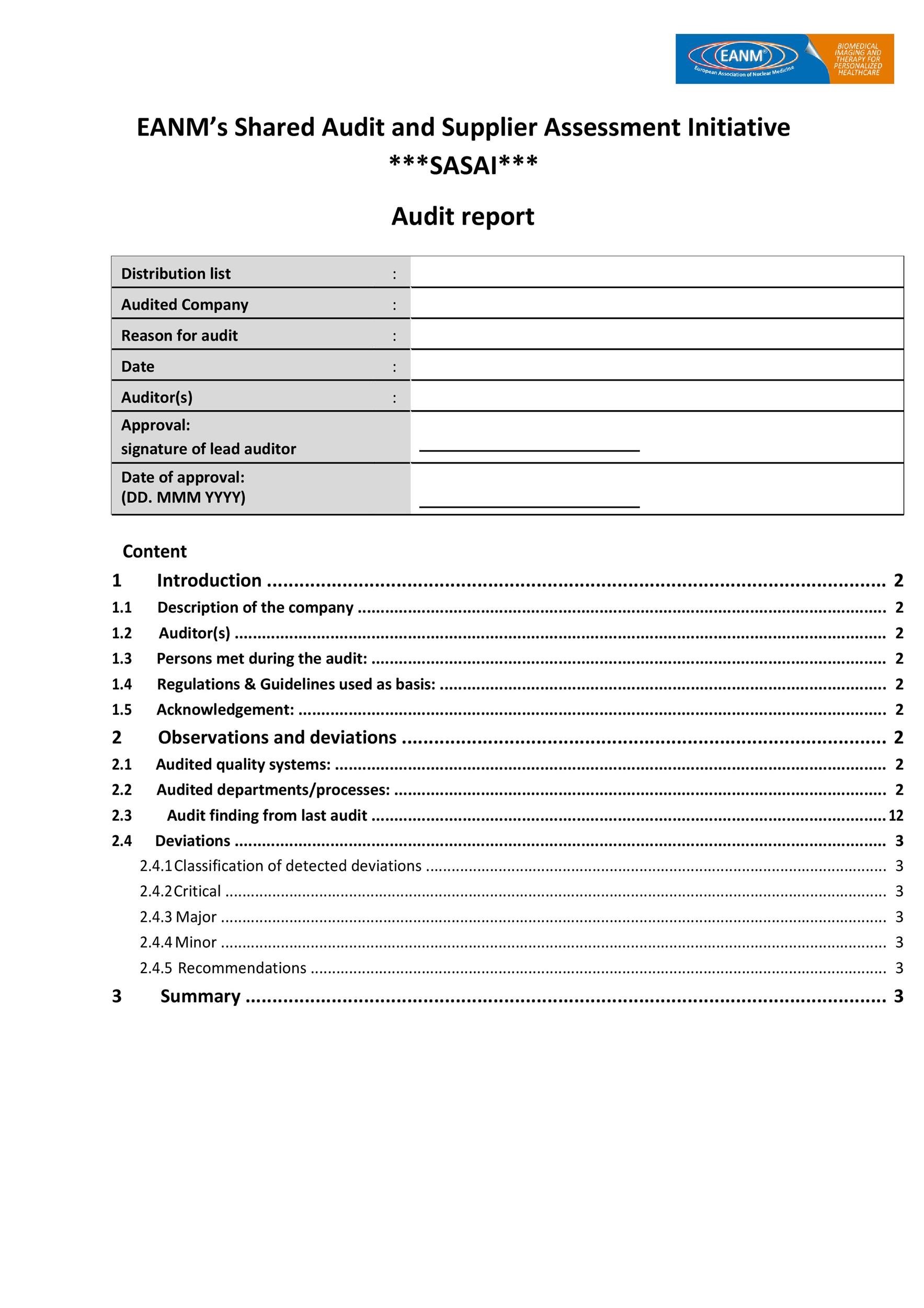 50 Free Audit Report Templates (Internal Audit Reports) ᐅ TemplateLab