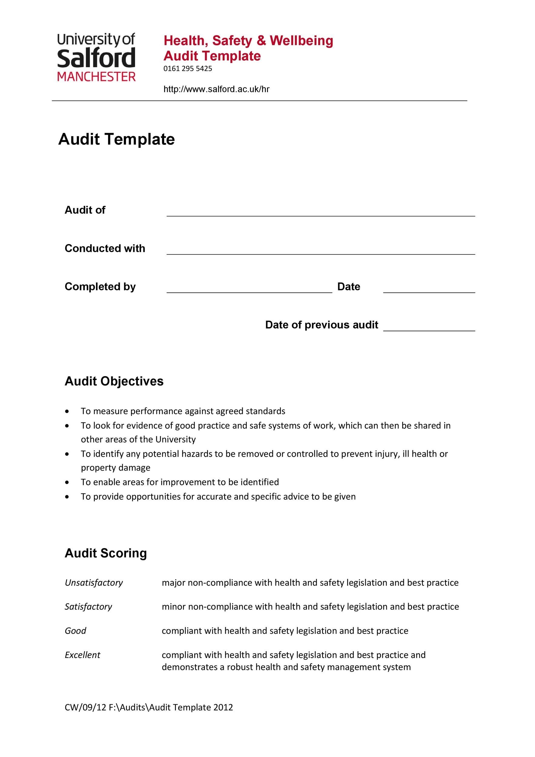 Free audit report template 11