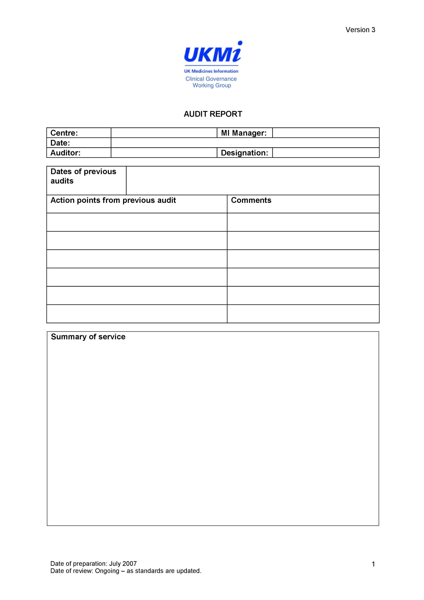 Free audit report template 15