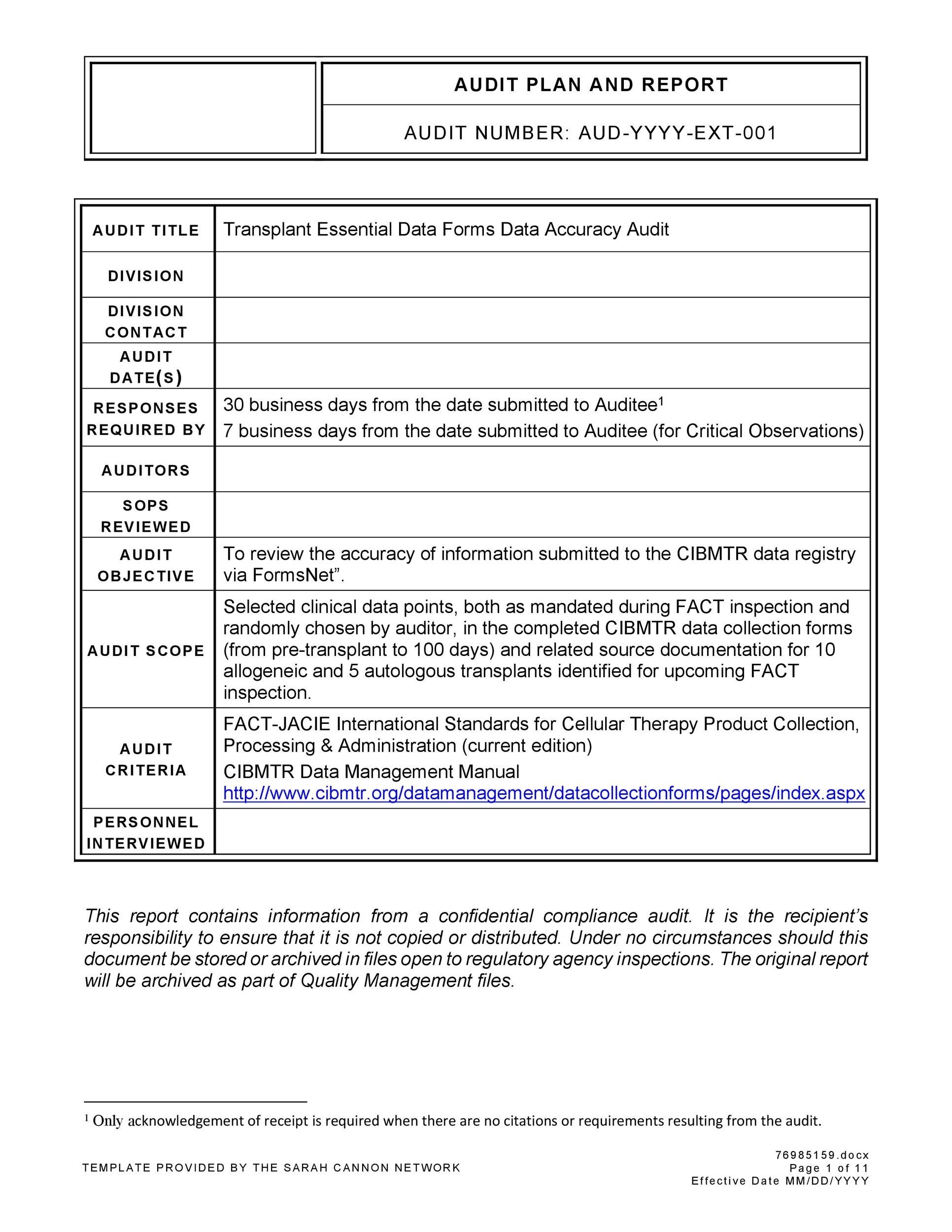 Free audit report template 34