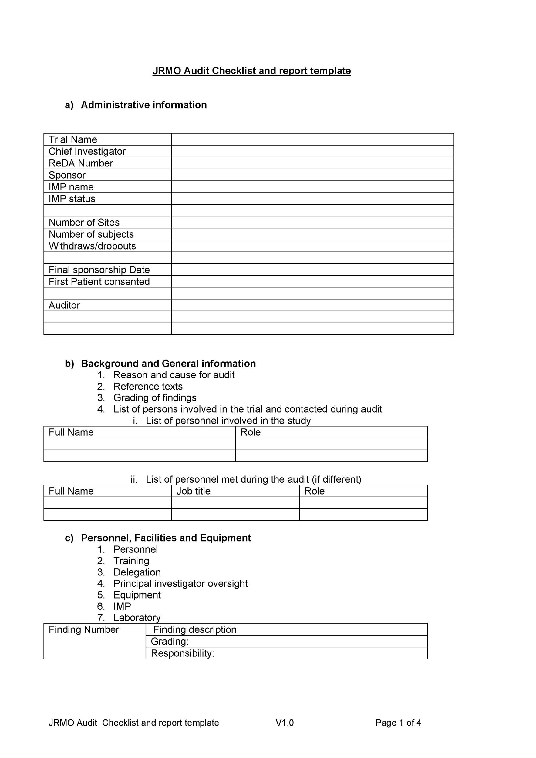Free audit report template 38