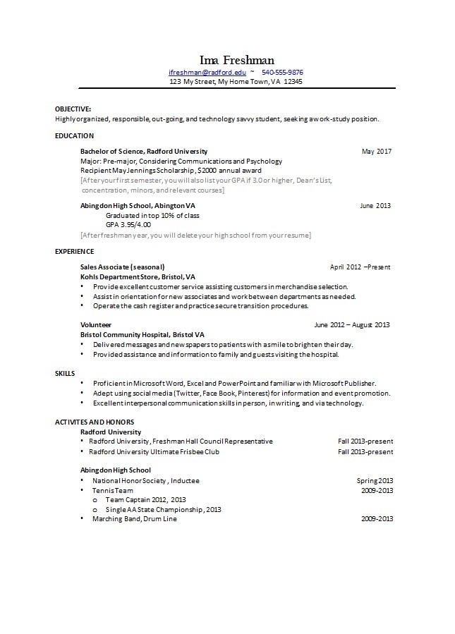 Free college resume template 01