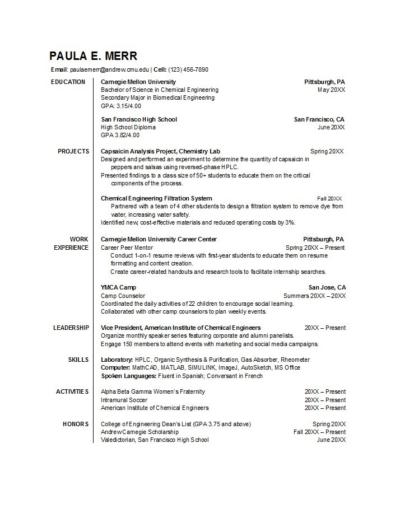50 College Student Resume Templates - College Resume Template 09 395x527