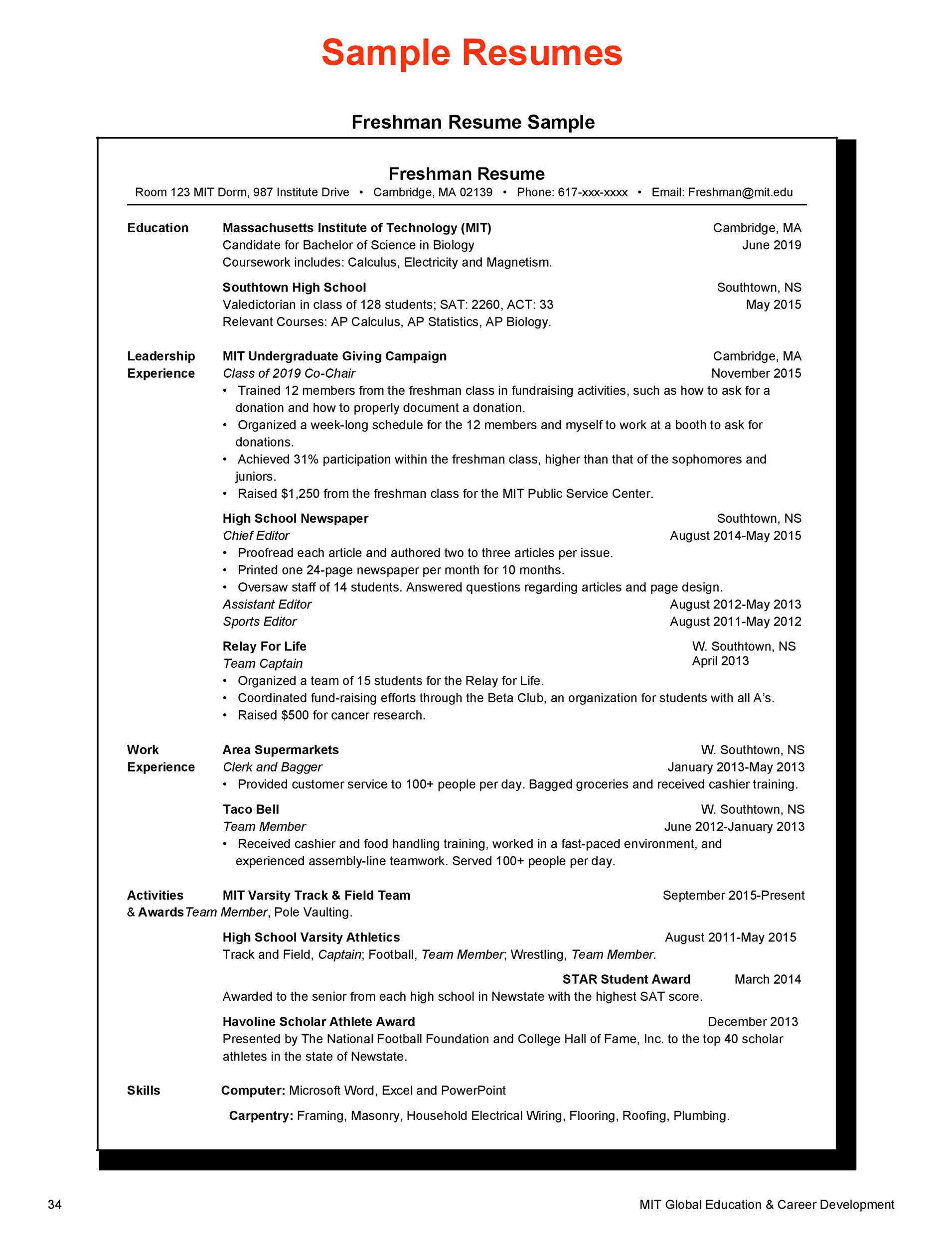 Free college resume template 18