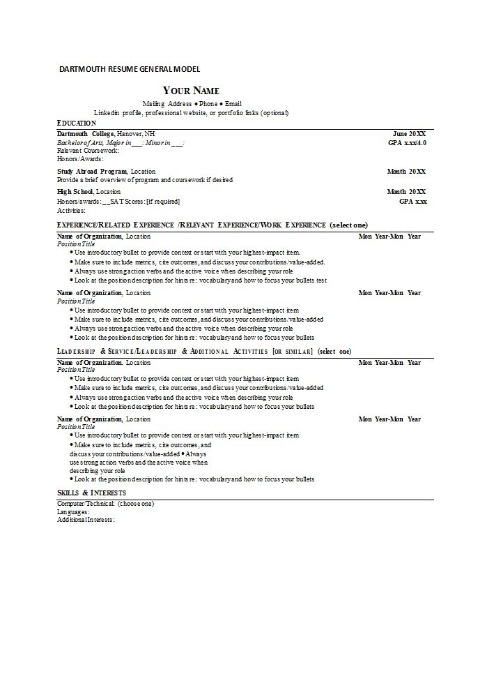 Free college resume template 23