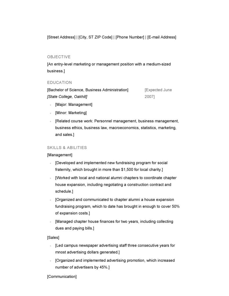 50 College Student Resume Templates - College Resume Template 29 790x1022