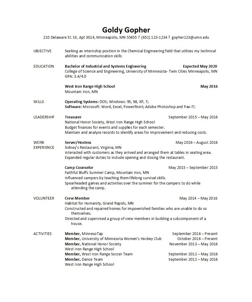 Free college resume template 36