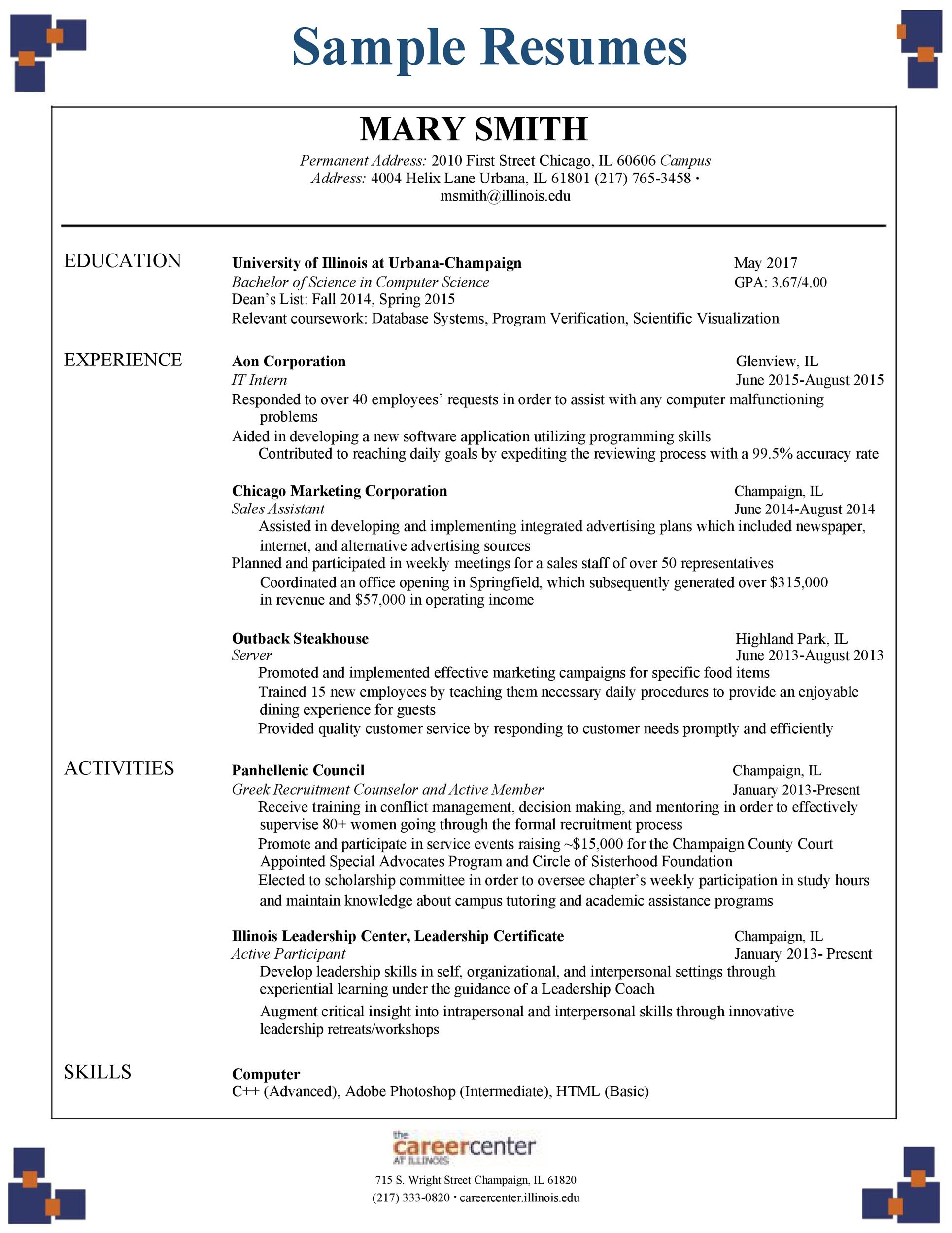 resume-format-college