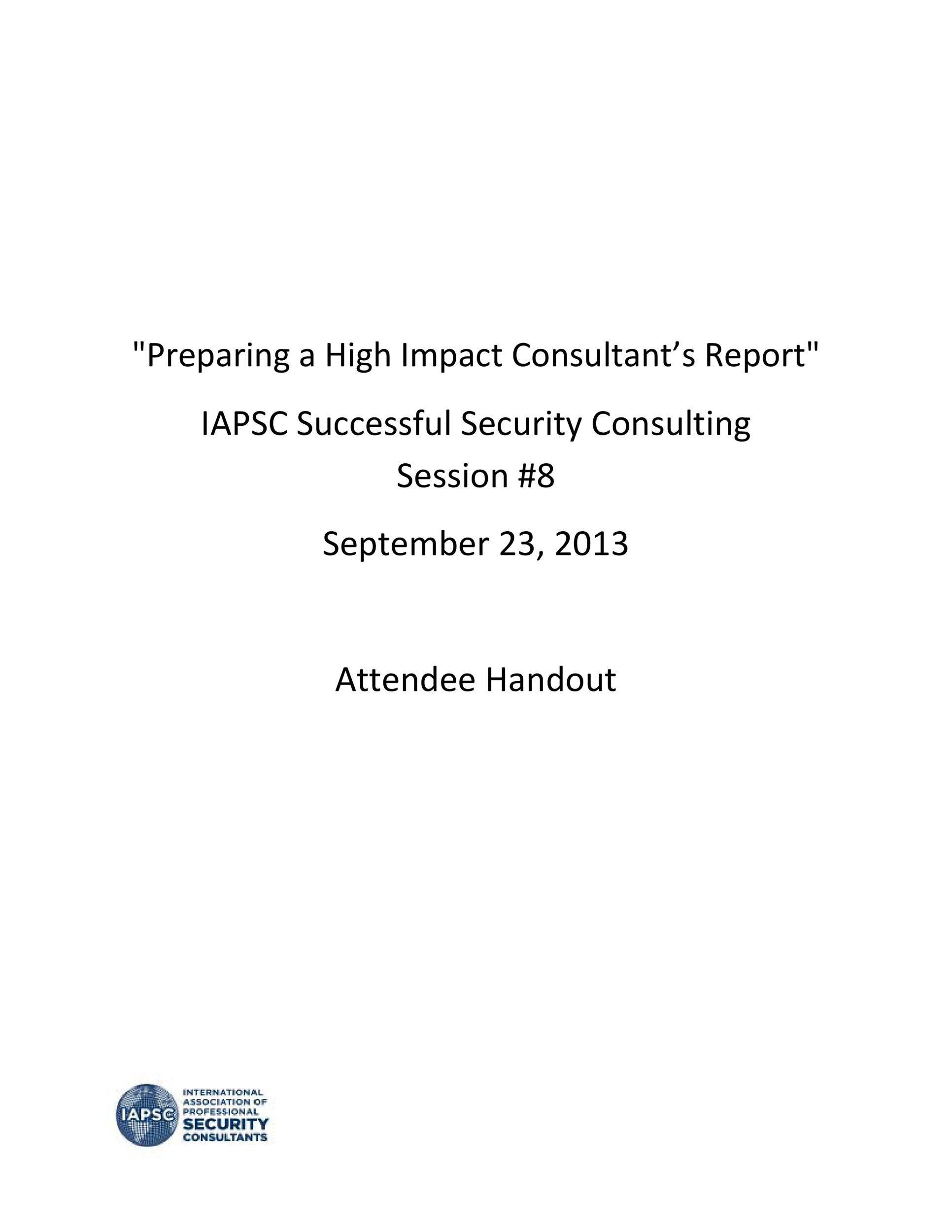 Free consulting report template 42