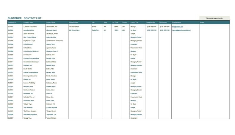 CRM Excel Templates