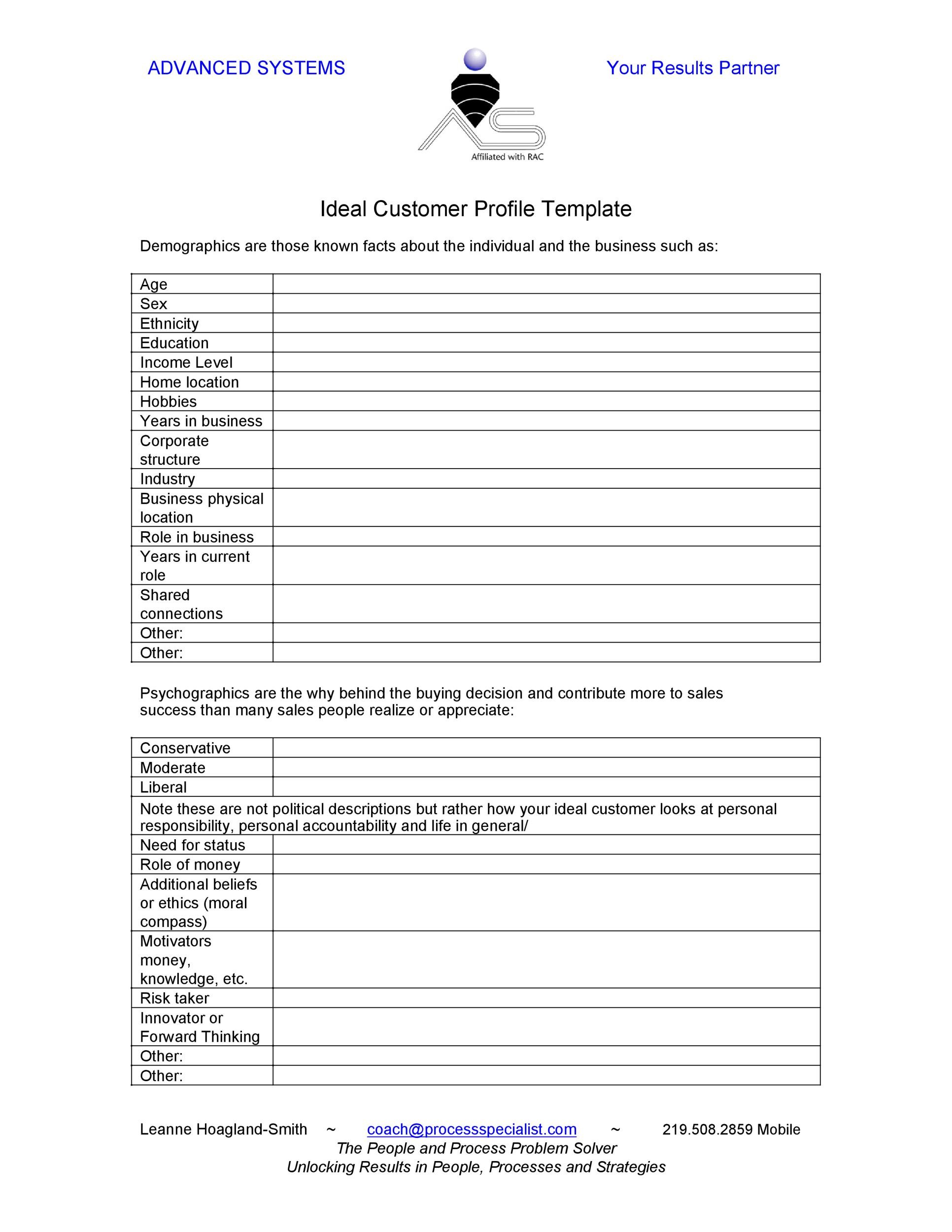 50 Ideal Customer Profile Templates (Word & Excel) ᐅ TemplateLab