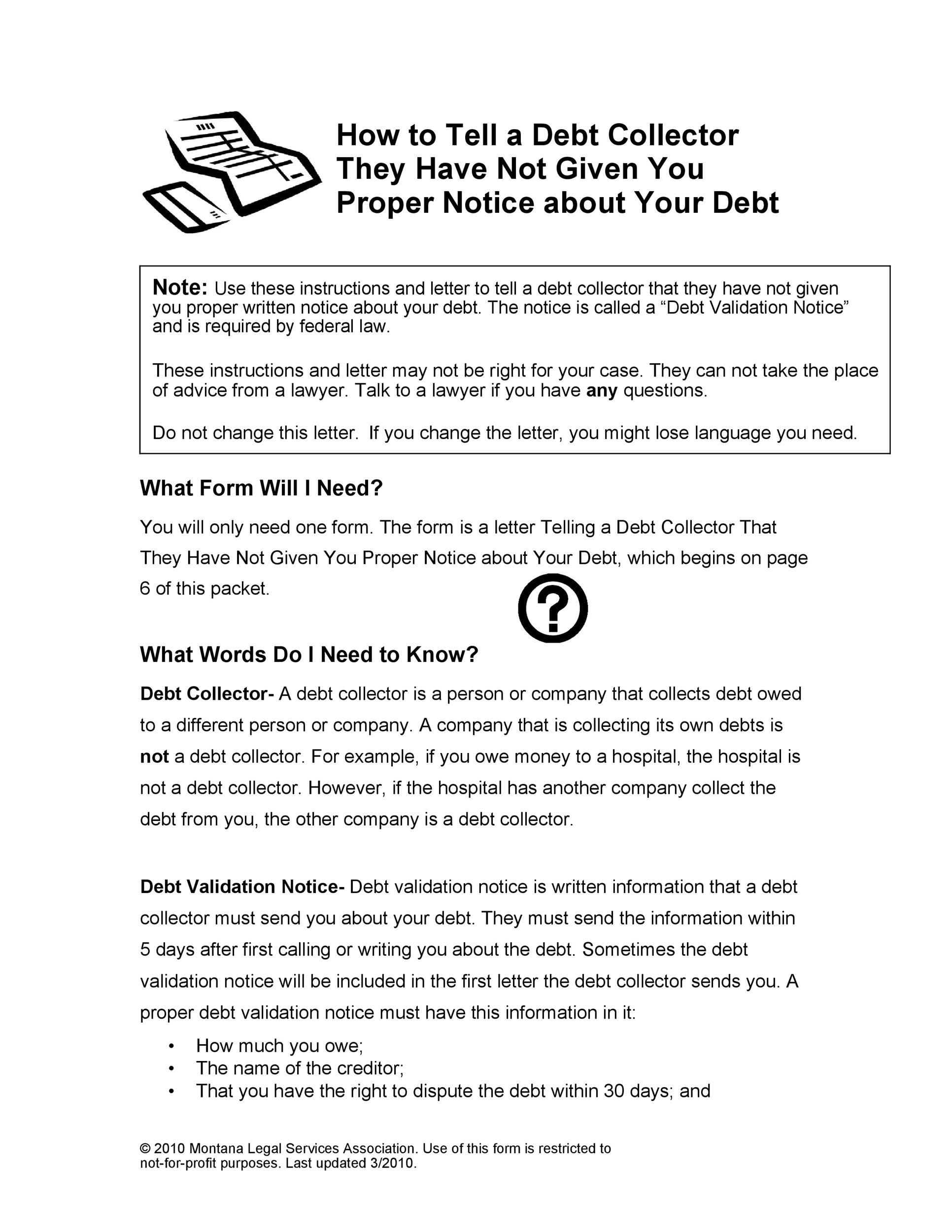 Debt Validation Letter Template