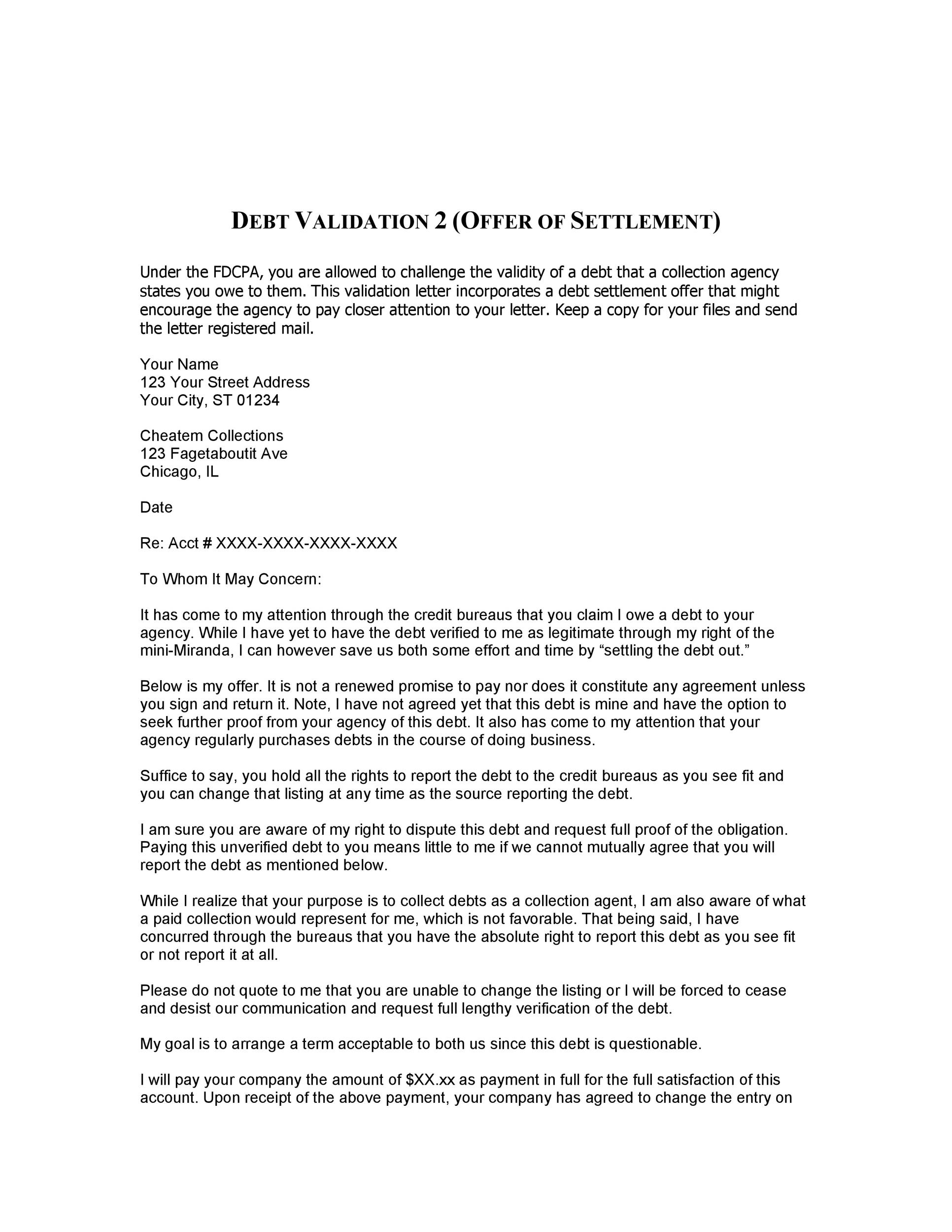 Letter To Creditor To Verify Debt from templatelab.com
