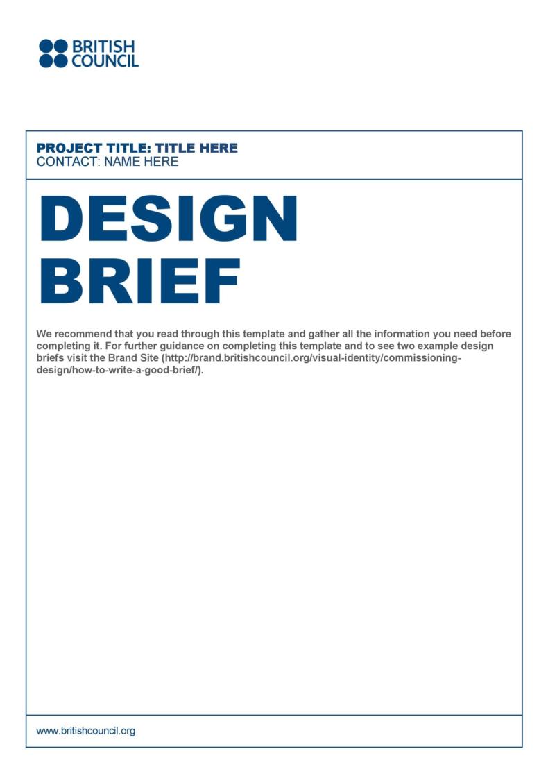 how to write design brief example