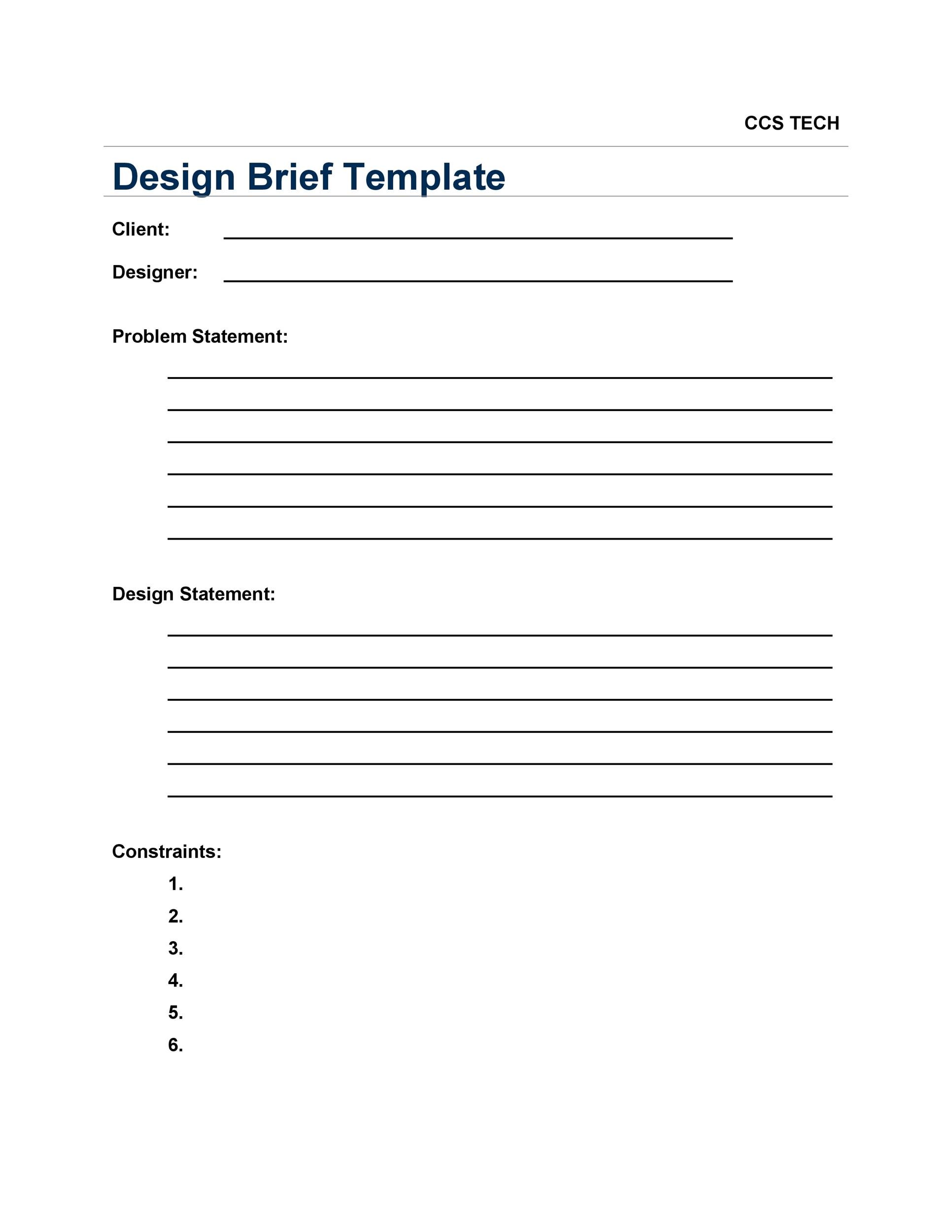design brief in writing