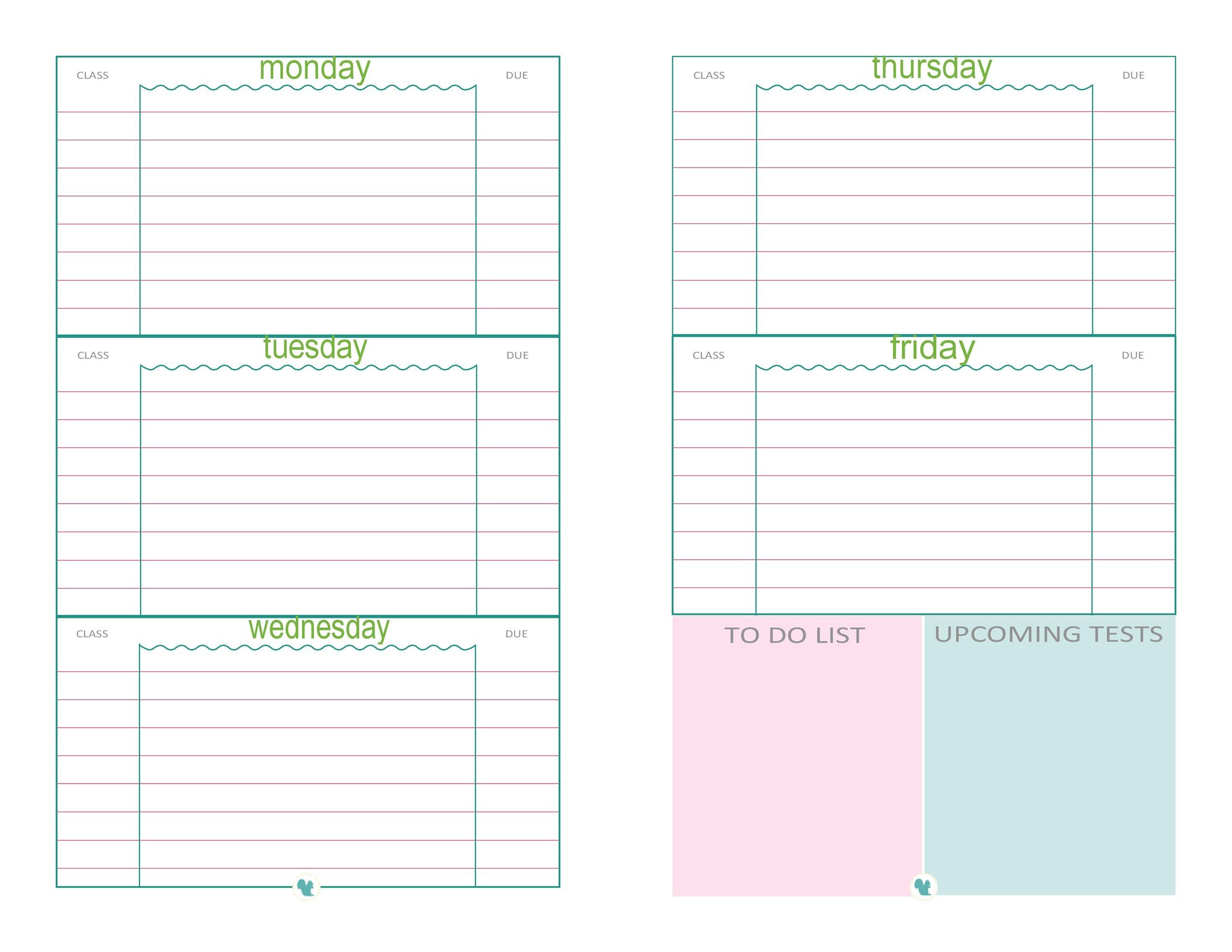 Planner for College Student Japanese Aesthetic Student Weekly Homework Tracker Printable Digital Student Planner High School Student