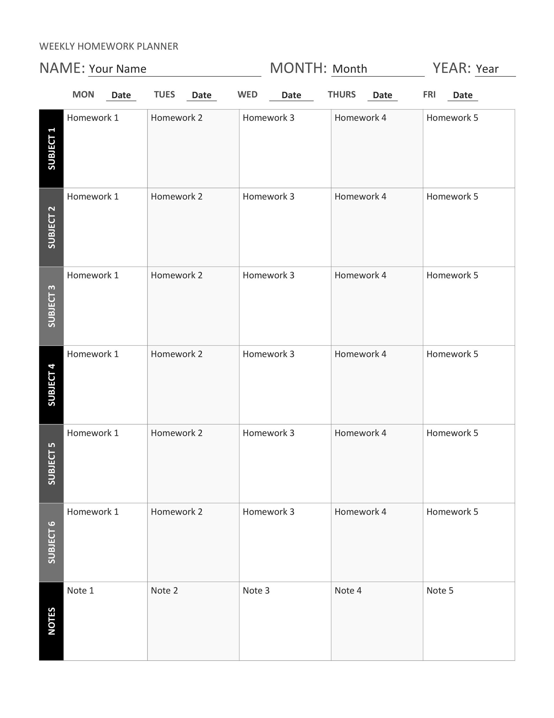 Assignment Tracker Template Collection